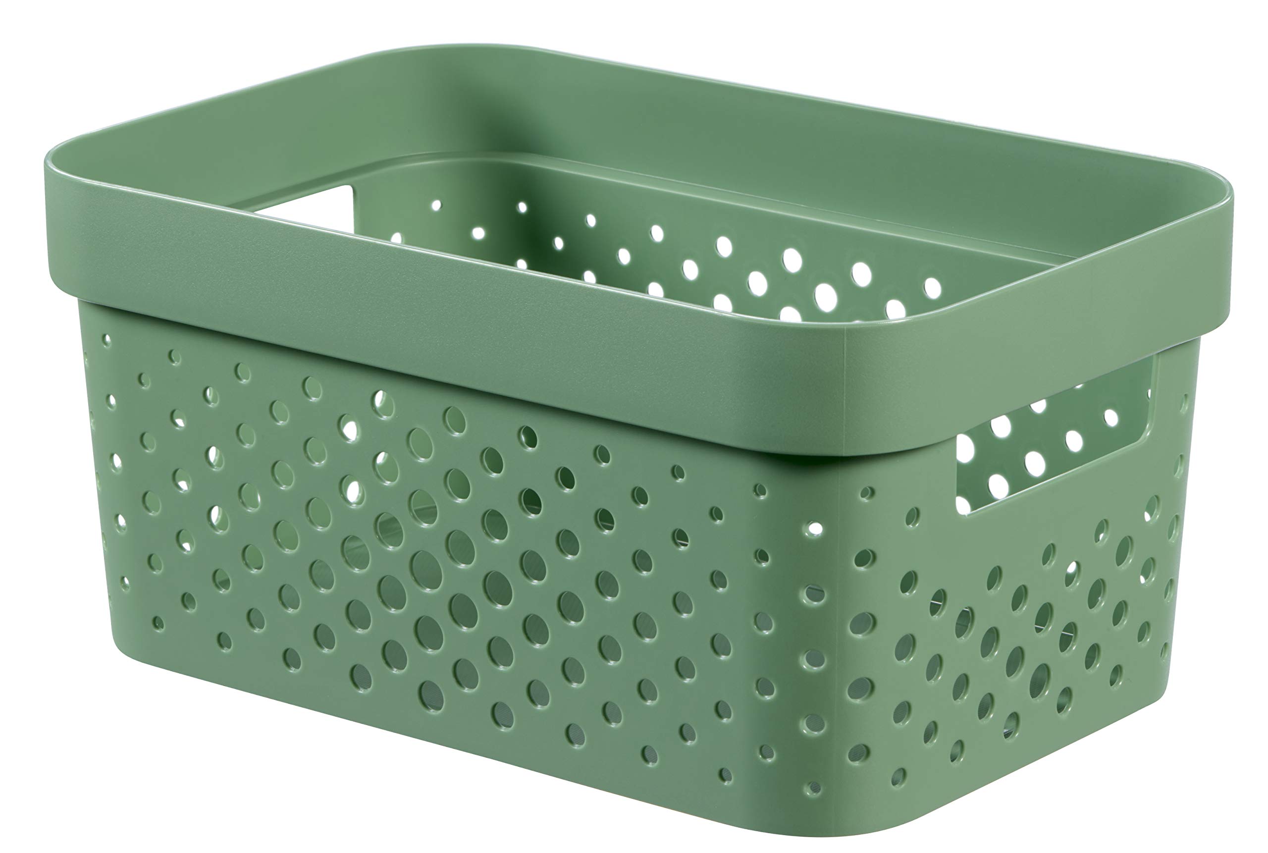 CURVERInfinity Tray 4.5 L Dots Recycled Plastic Pink Crates, green, S