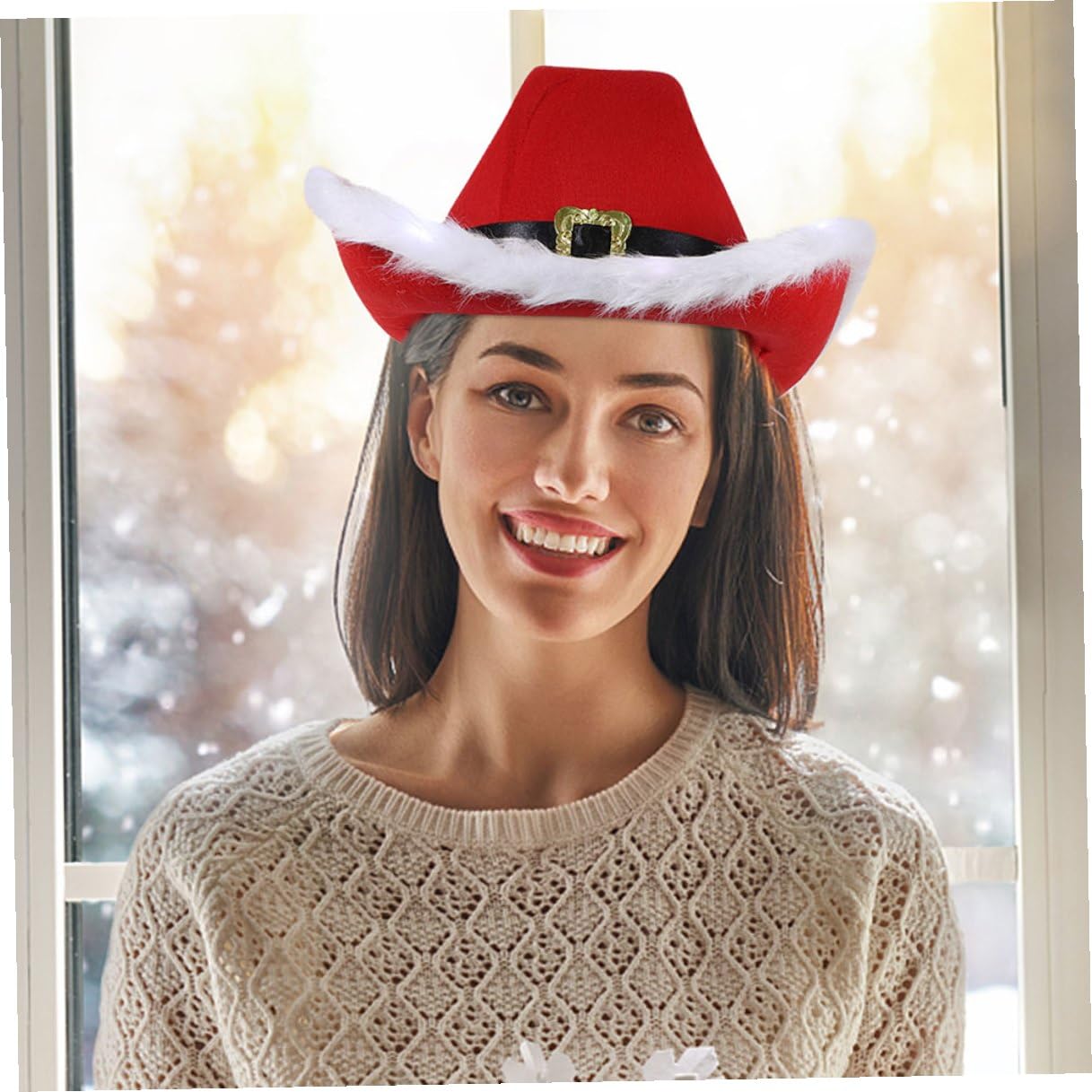 Conjunto de Gorro de Papá Noel Accesorios para Cosplay Navideño Gorro Navideño de Papá Noel Barba Falsa para Fiestas de Temática de Disfraces de Cosplay para Adultos