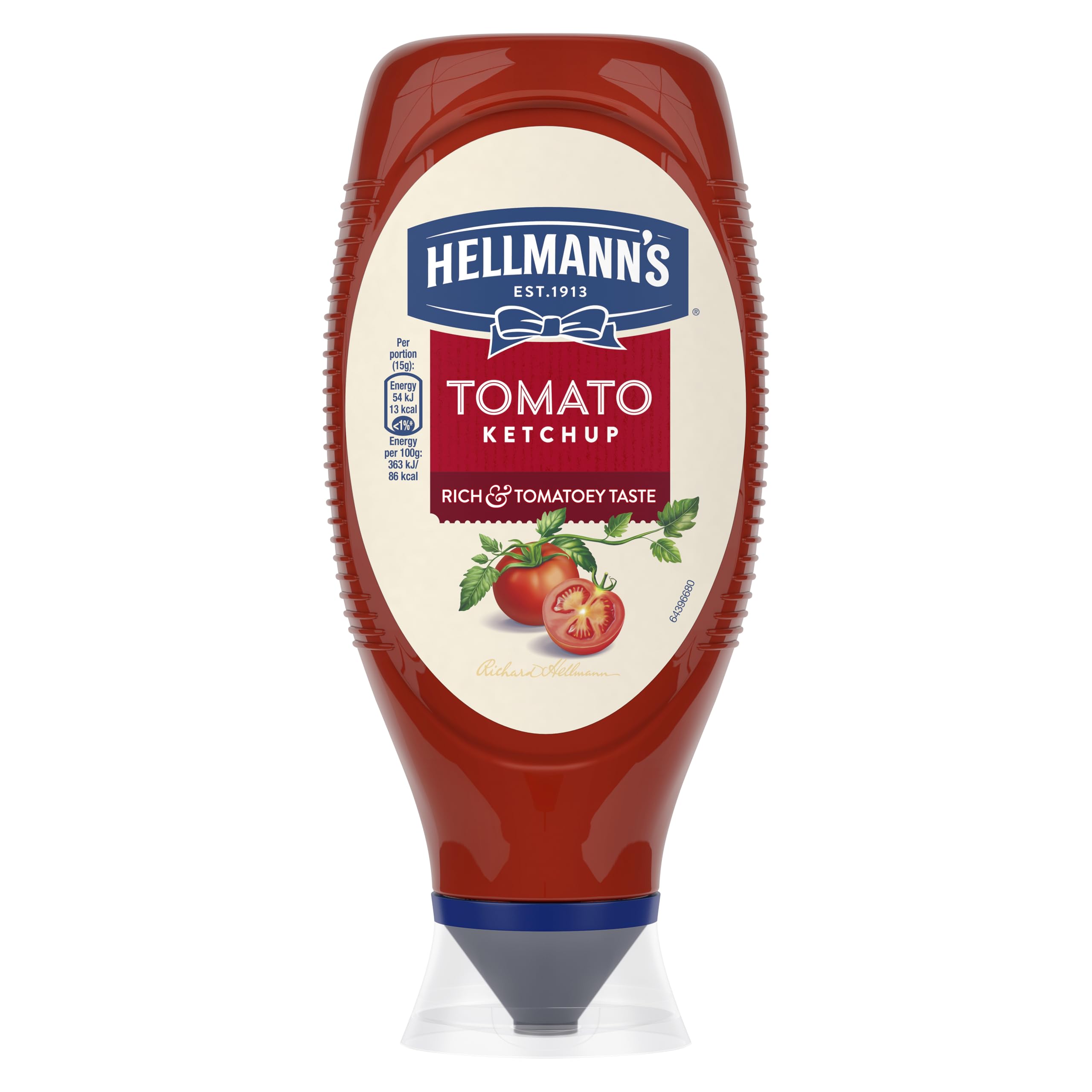 Hellmann's Squeeze Bottle Tomato Ketchup Condiment made with real tomatoes perfect on a burger 750 ml