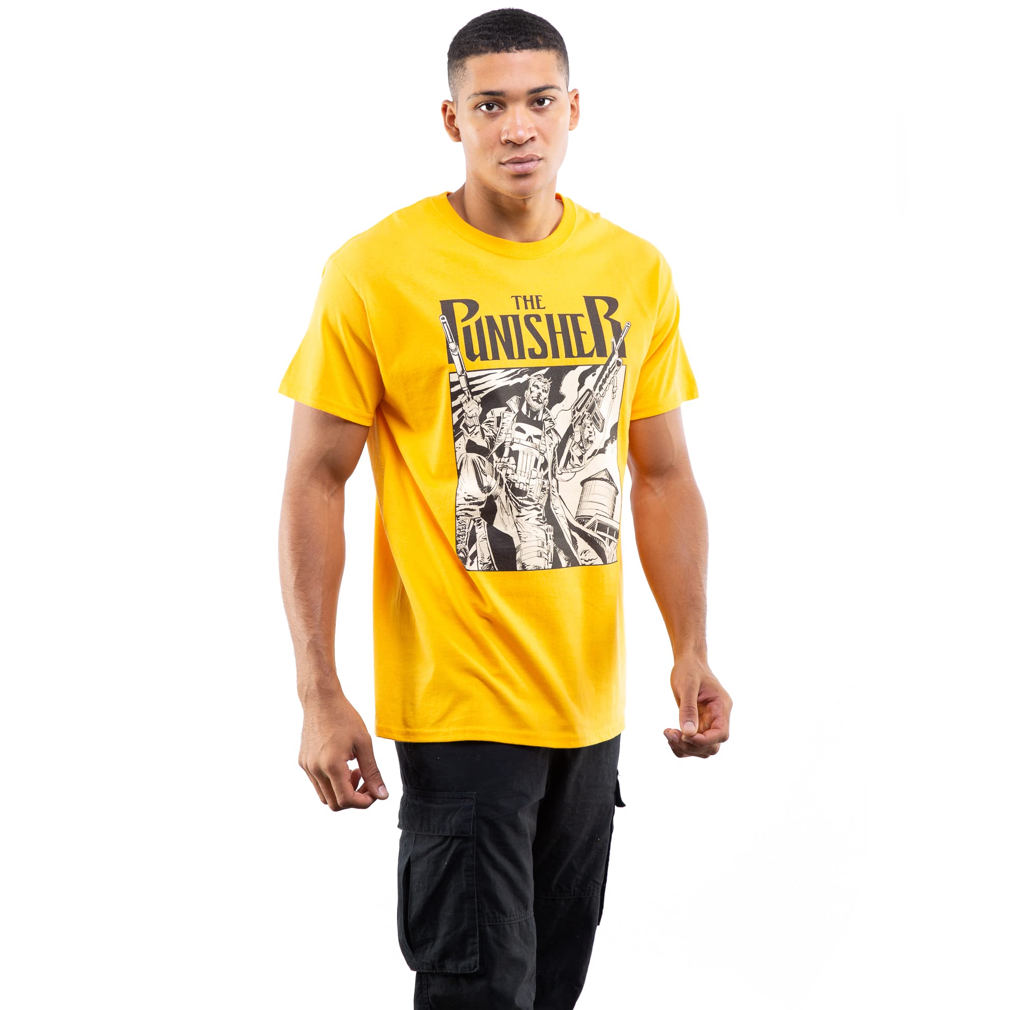 Marvel - Punisher Dual - Mens T-Shirt - Gold - XLG