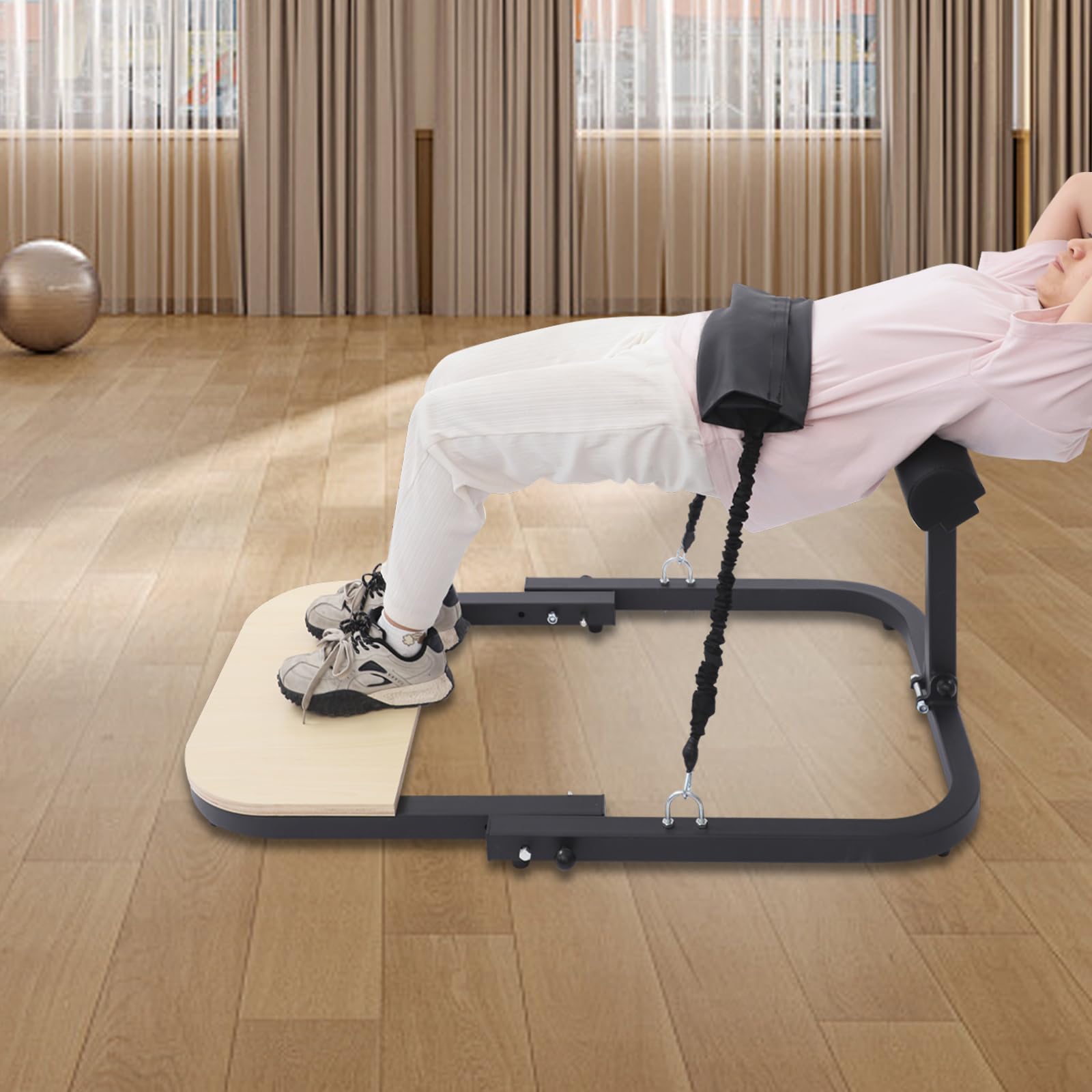 Panca Hip Thrust per allenamento dei muscoli del gluteo, pieghevole, panca fitness ad alta resistenza con 2 livelli di resistenza, cuscino ad alta densità e piastra antiscivolo, portata fino a 150 kg
