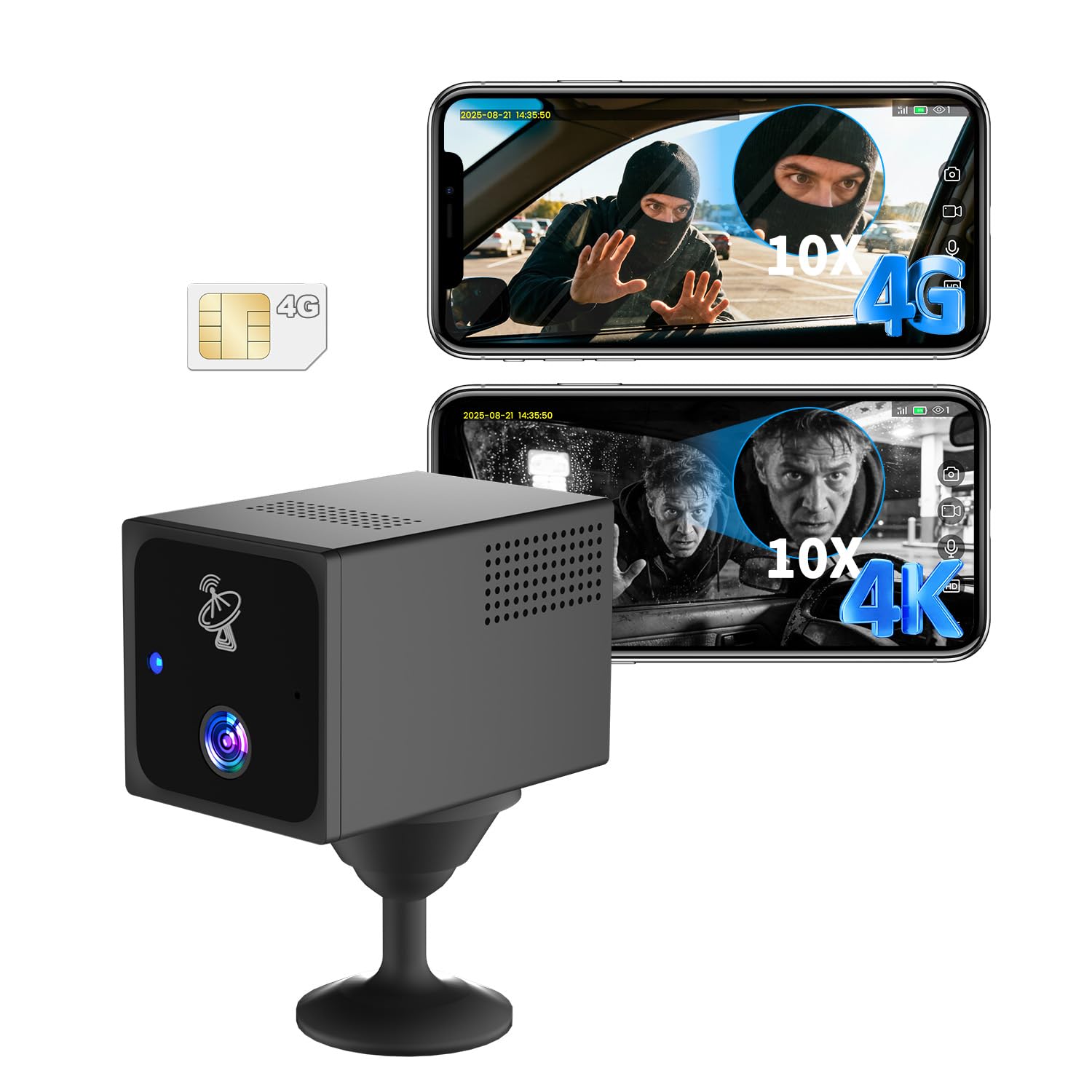 Bextgoo Videovigilancia sin Internet, 4G LTE Camara Vigilancia SIM, 4K Mini Camera BaterÃa para Coches & Aparcamientos, Camping & Viajes, Visión de 160°, Alertas y Detección Radar IA, Visión Nocturna