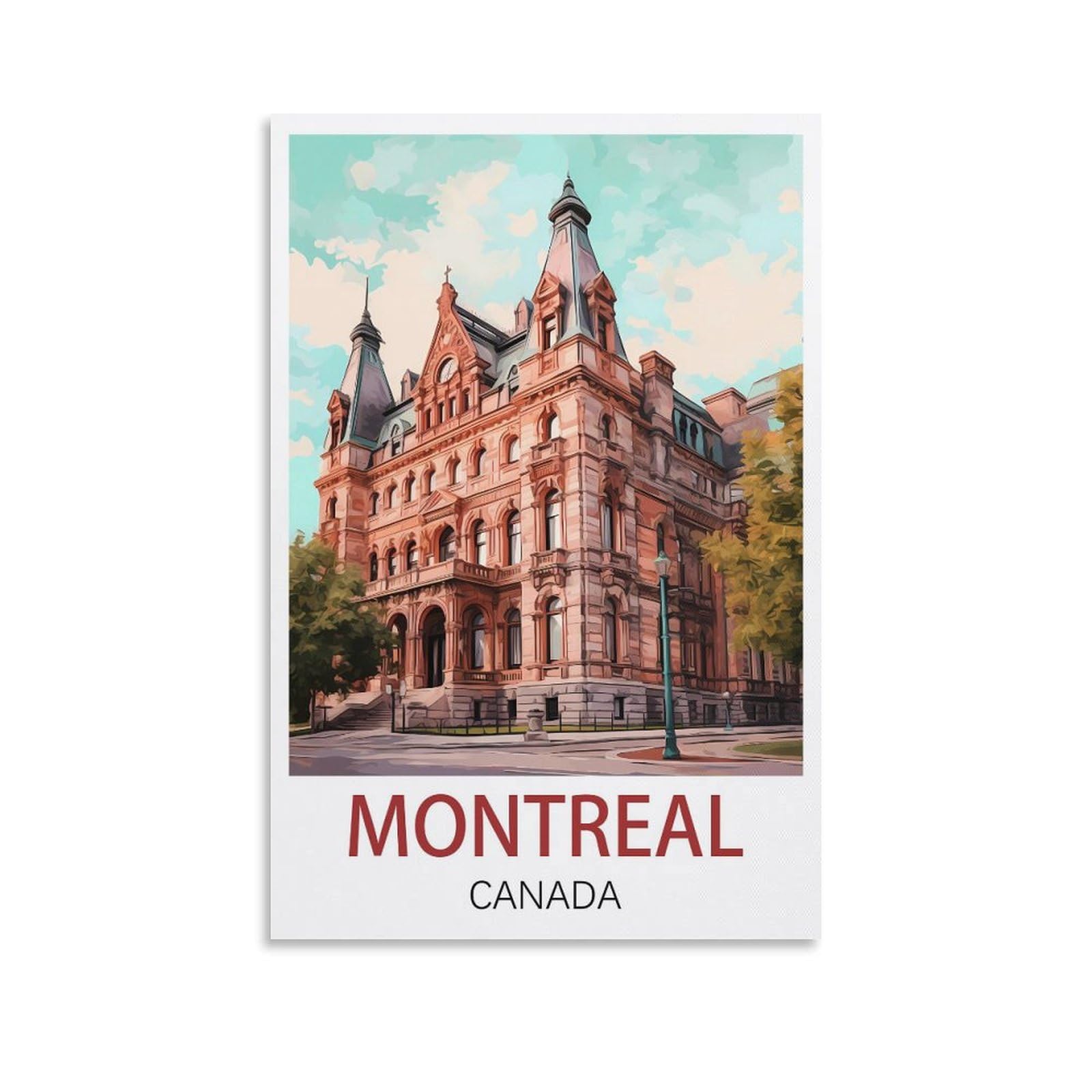 EZMLFA DIY Diamond Painting,Montreal Canada 5D Landscape Diamond Painting Kits for Adult, Gem Art Crystal Art Kits for Adults, for Home Wall 40x50cm