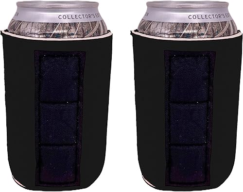 Enfriador de latas magnéticas en blanco (paquete de 2, negro)