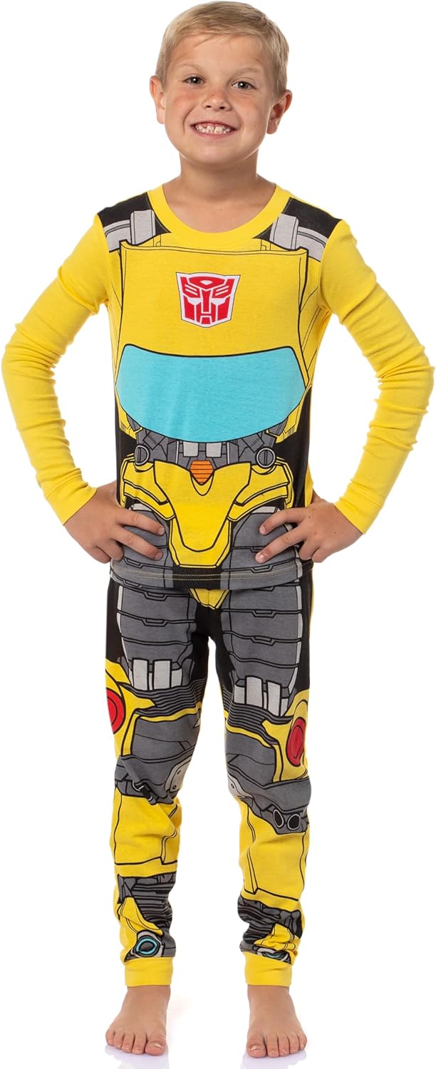 INTIMO Boy's Pajama Set Sleepwear Classic Cartoon Character Tight Fit Long Sleeve Sleep Loungewear