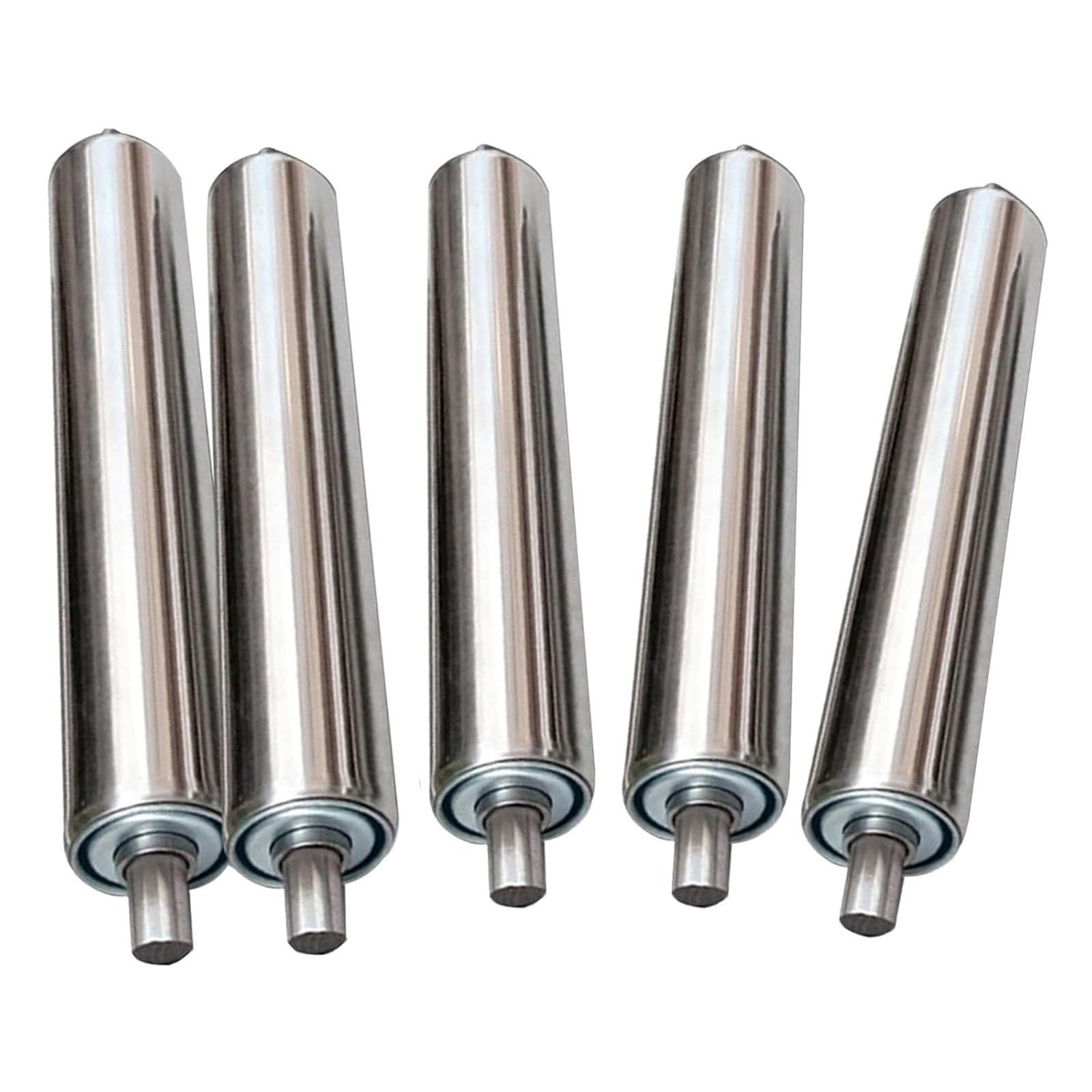 Rouleaux de convoyeur en acier inoxydable très résistants – Rouleaux de rechange pour systèmes de courroie – Lot de 5/10/20 – Installation facile à presser – 50 mm de diamètre et 800 mm de longueur