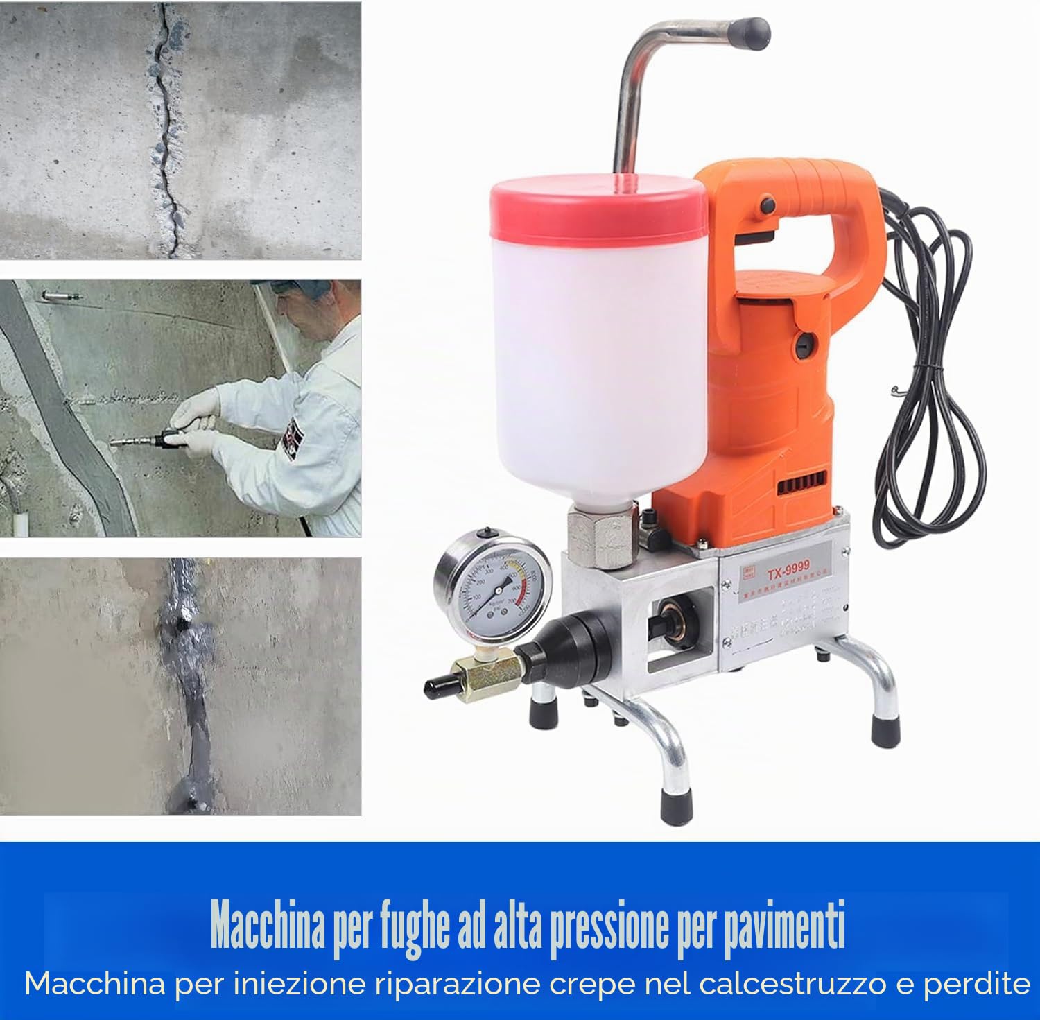 Pompa per iniezione ad alta pressione Macchina per giunti a pavimento per pressatura chimica impermeabilizzazione e iniezione impermeabile, costruzione impermeabilizzante e pressatura