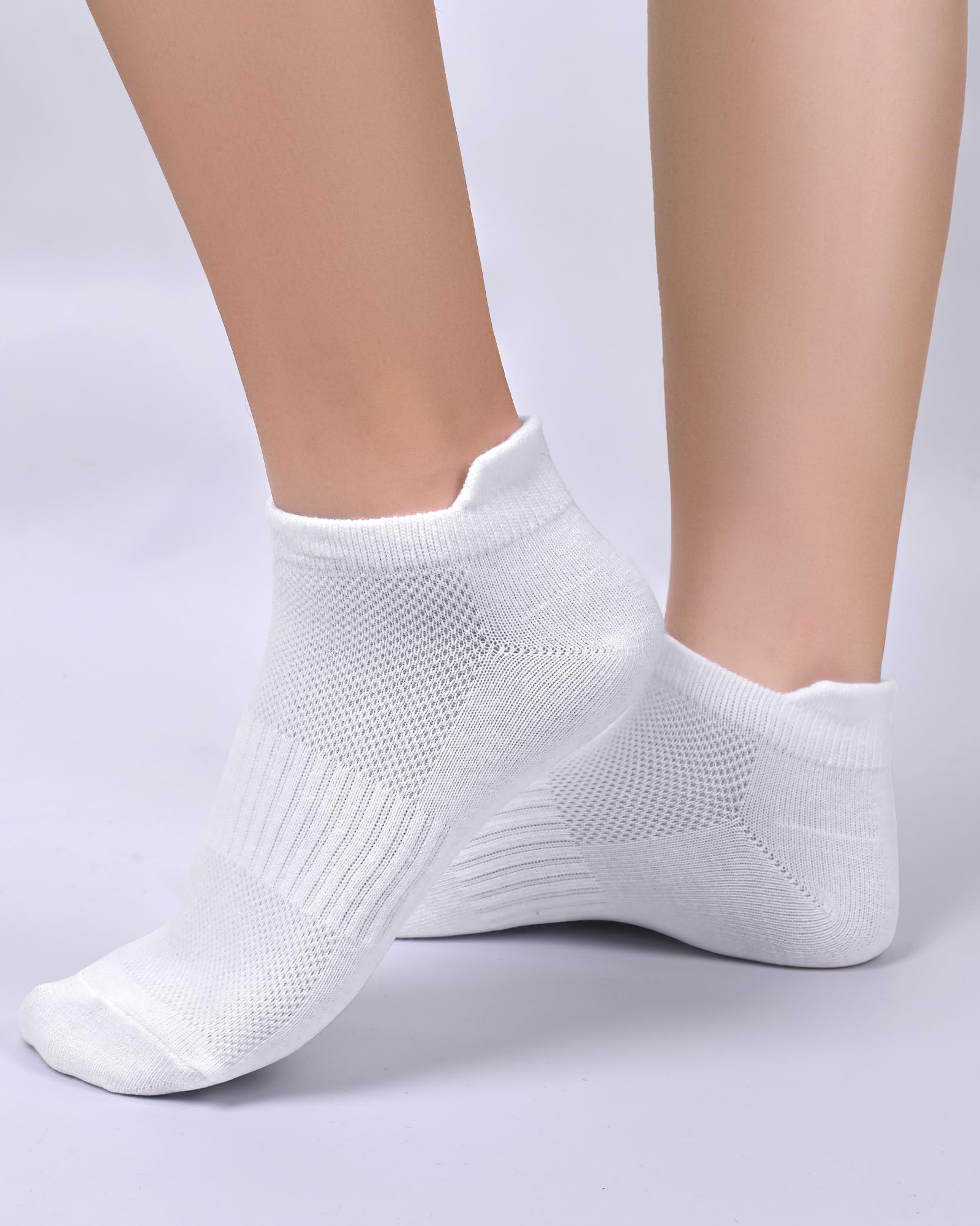 10 pares de calcetines para niños y niñas, calcetines atléticos de corte bajo, medio acolchado, de algodón, invisibles