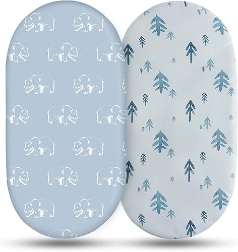 Miniatura 8 de Soarwg Kids Sábanas de moisés, sábanas de moisés para bebé niño y niña, sábana de moisés neutra, apta para colchón rectangular, redondo, ovalado,