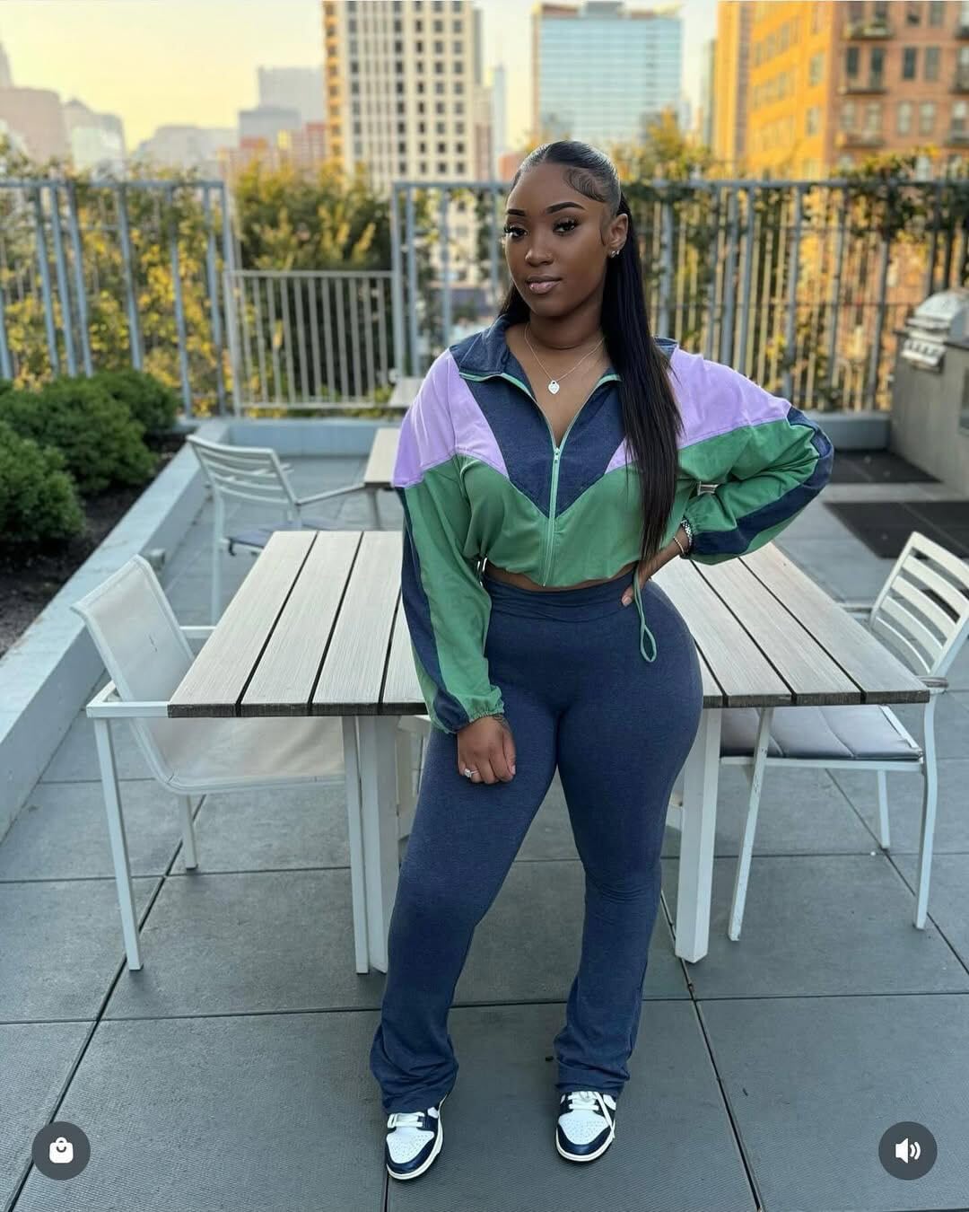 Womens 2 Piece Outfits Sets Casual Jumpsuits Track Suits for Women Set Colorblock Zip Up Cropped Jacket Pants Sweatsuits - Image 5