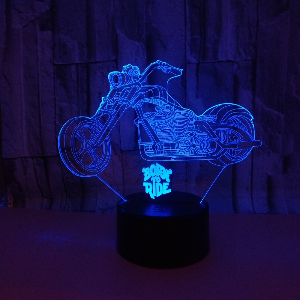 3D Motorrad Nachtlicht Mit Fernbedienung – 16 Farben, USB-Betrieb, Optische Täuschung LED Lampe Für Kinderzimmer & Deko