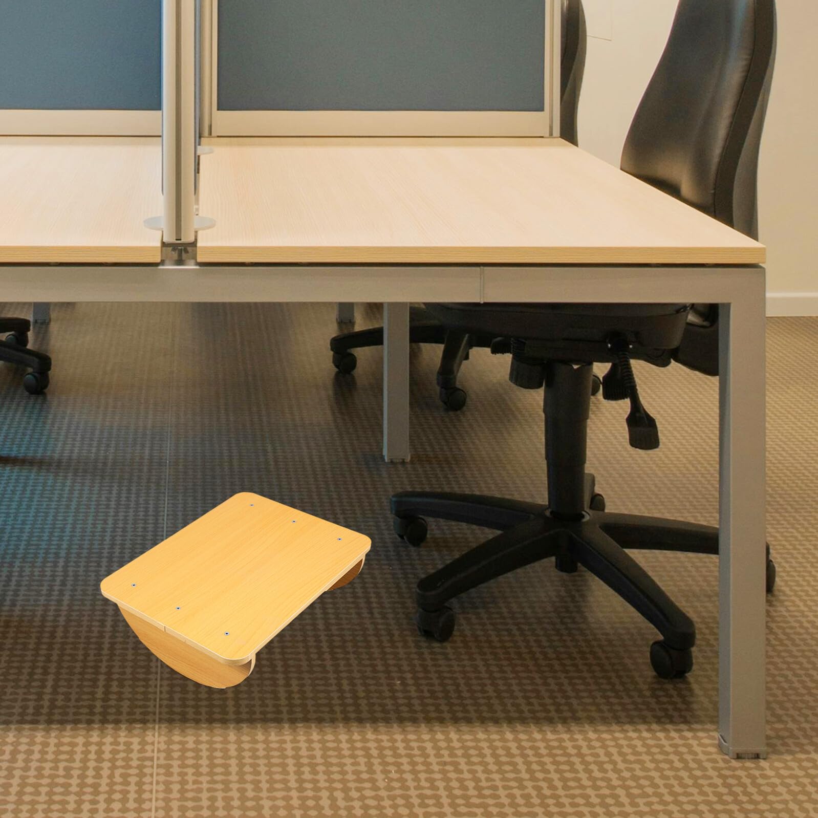 Poggiapiedi da Ufficio Portatile in Pannello di Densità Beige Supporto Confortevole per Casa e Ufficio Sotto Scrivania