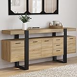 IDMarket - Buffet 180 cm Phoenix XXL 4 Portes et 3 tiroirs Bois et Noir - 2