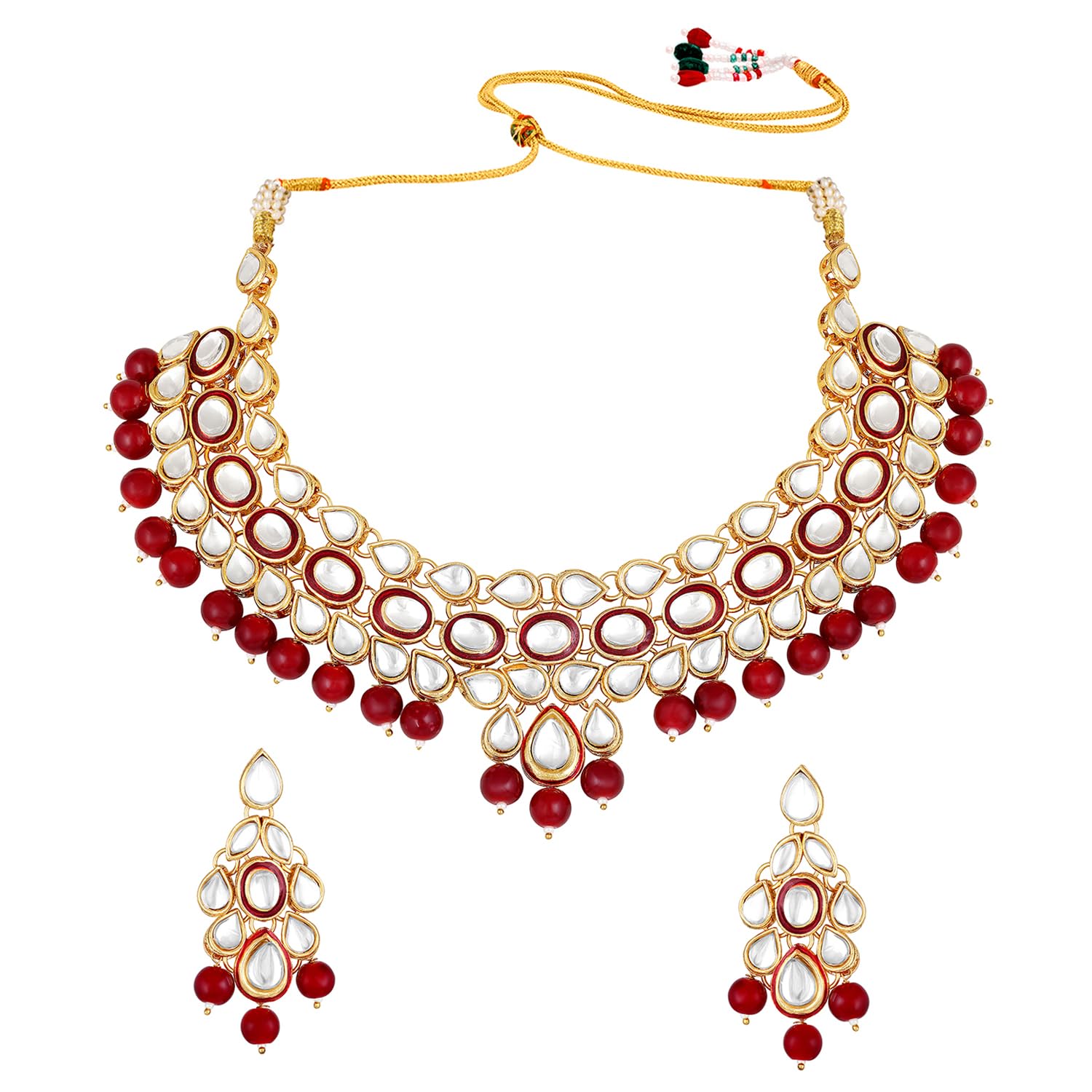 Peora Gold-plated Brass and Pearl & Kundan Necklace With Earrings for Women (Gold Plated_68.5 gm) (B07VL8DGJZ) Amazon Price History, Amazon Price Tracker