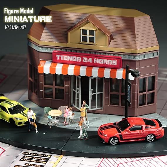 Miniature Figurines 1/87 1/64 1/43 1/24 Scale Happy Father Son Street Scene Props Miniature Figure Model for Cars Vehicles Toys (Painted, 1/24 Scale)