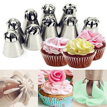 14 Pcs Different Style Sphere Ball Flower Cake Decor Icing Piping Nozzles Pastry Tips Tool