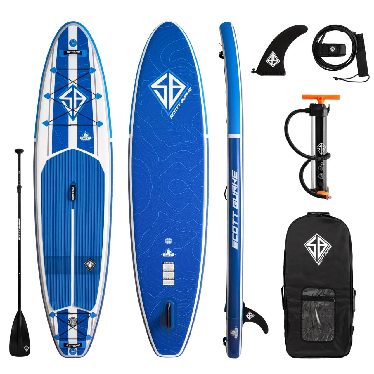 Amazon.com : Generic Scott Burke Quest 11' ISUP KIT, Blue : Sports