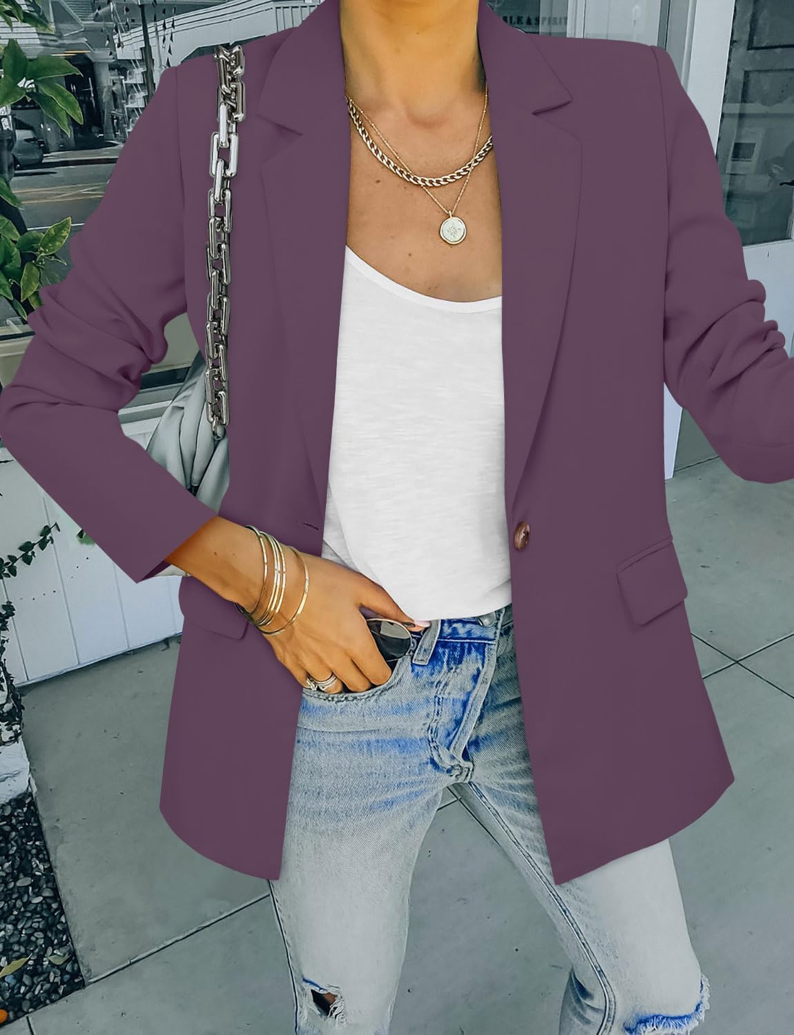 CRAZY GRID Women Business Casual Blazers with Lined Professional Work Suit Jacket with Pockets - Image 4