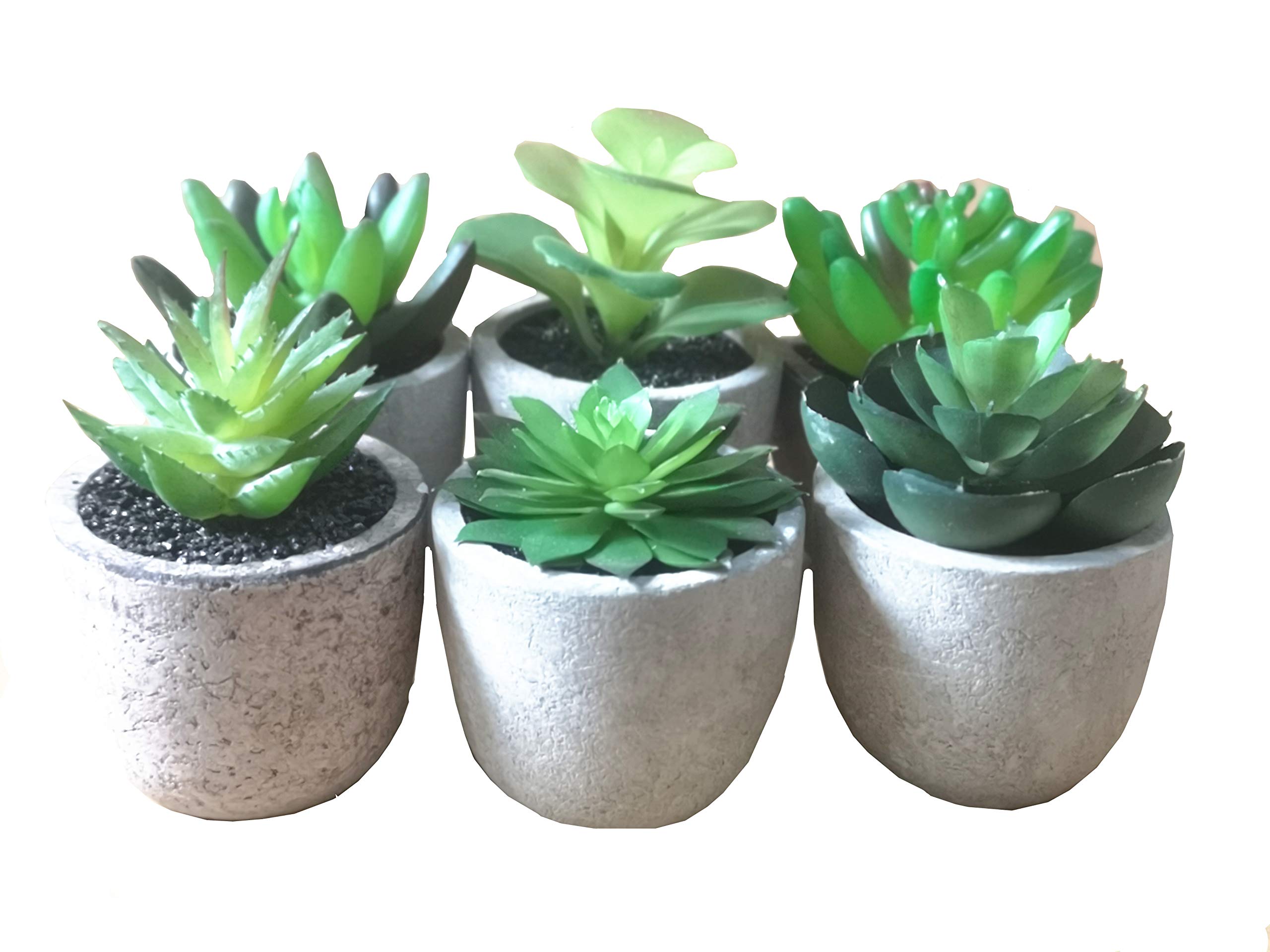 Artificial Succulent Plants Potted, Decorative Faux Succulents Plants for Home Bath Office Shelf Decoration, Artificial Fake Cactus Plants with Pots Set of 6