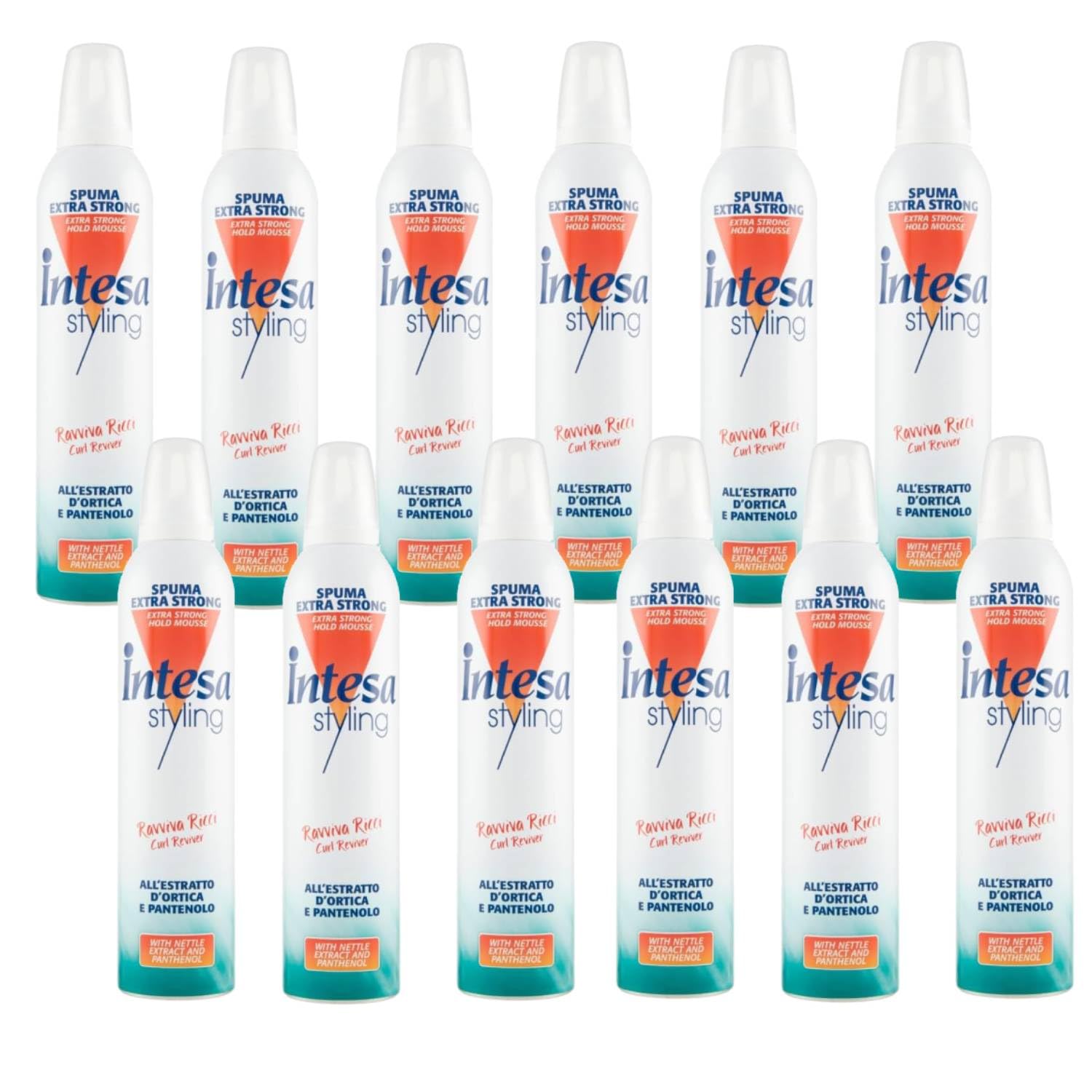 Set 12 INTESA Styling Spuma 300 Belebt Locken Mousse und Schaum Haarprodukte