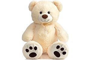 HollyHOME Teddy Bear, Large 36" Stuffed Animal Plush with Footprints, Beige