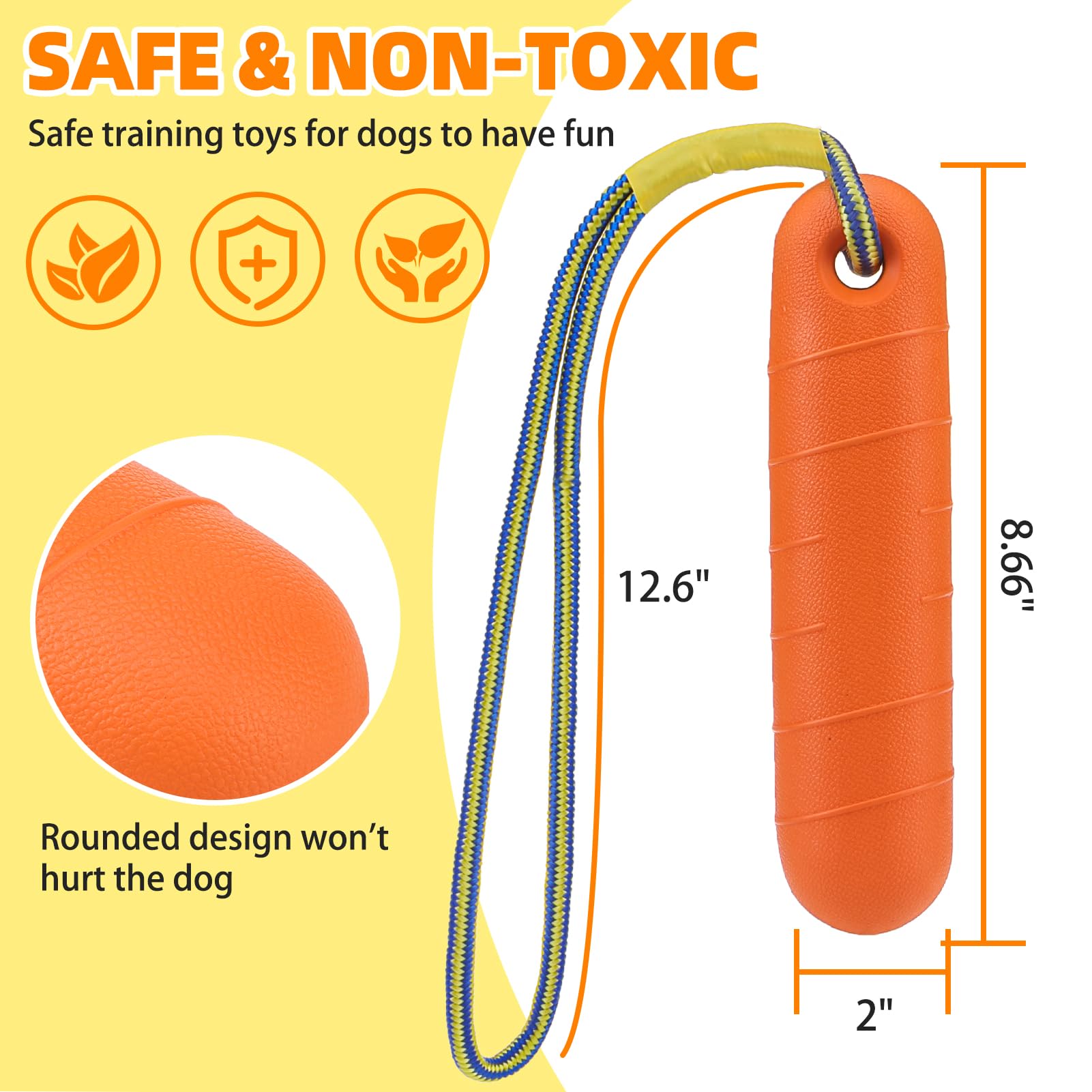 PUPTECK Interactive Dog Pool Toys Water Floating Toys Fetch Training Bumpers 2 Pack