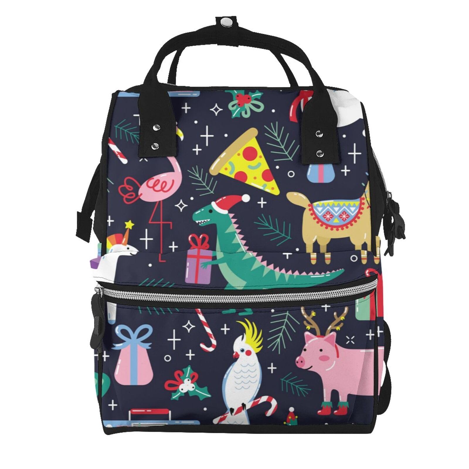 Sac à dos grande capacité multicolore avec fermeture éclair robuste