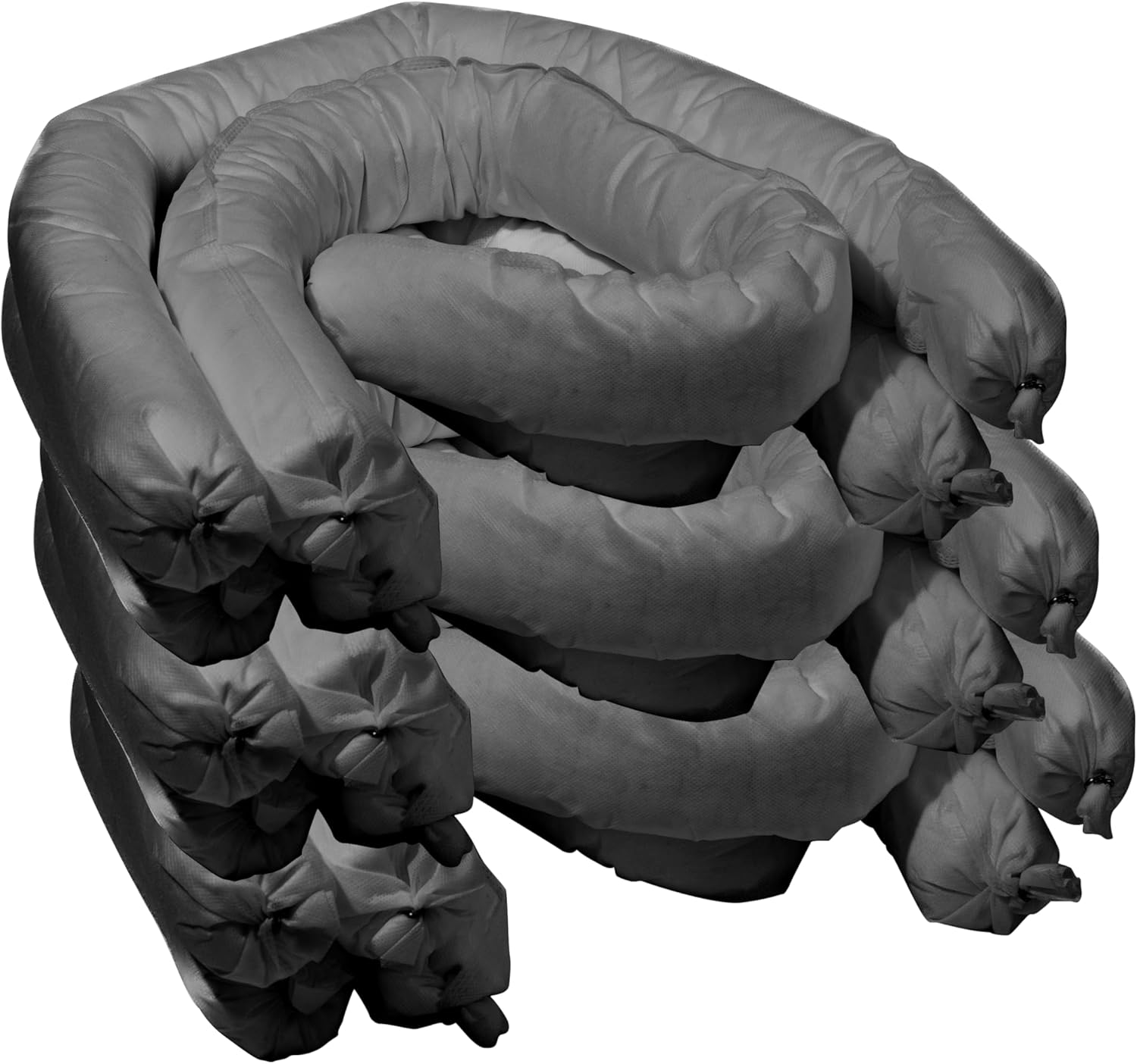 Gray Universal Absorbent Socks, 3.15" Diameter x 47.2" Length Spill Containment Tubes, Oil & Water Absorbing Barriers for Garage, Basement & Industrial Use, 6 Pack