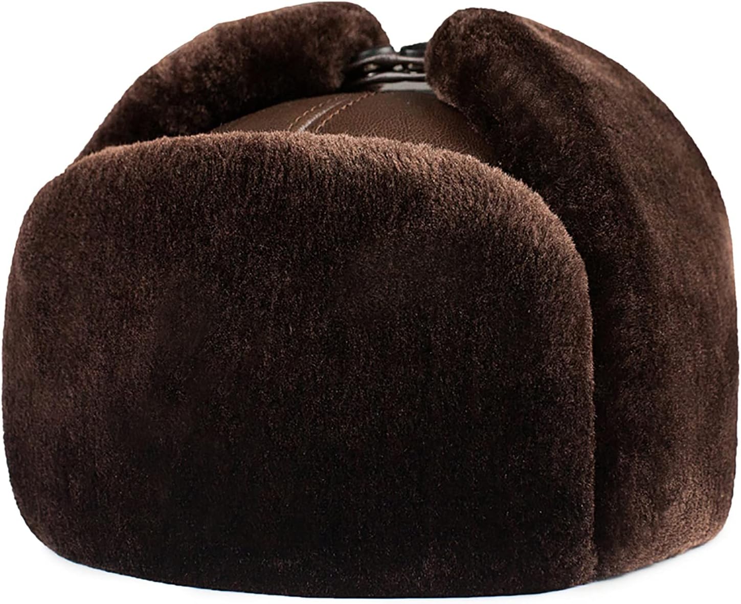 Winter Hats,Bomber Hat Unisex Leather Trooper Trapper Hat, Thick Cowhide Hunting Hat with Earflaps Outdoor for Men Winter,C-55-56cm
