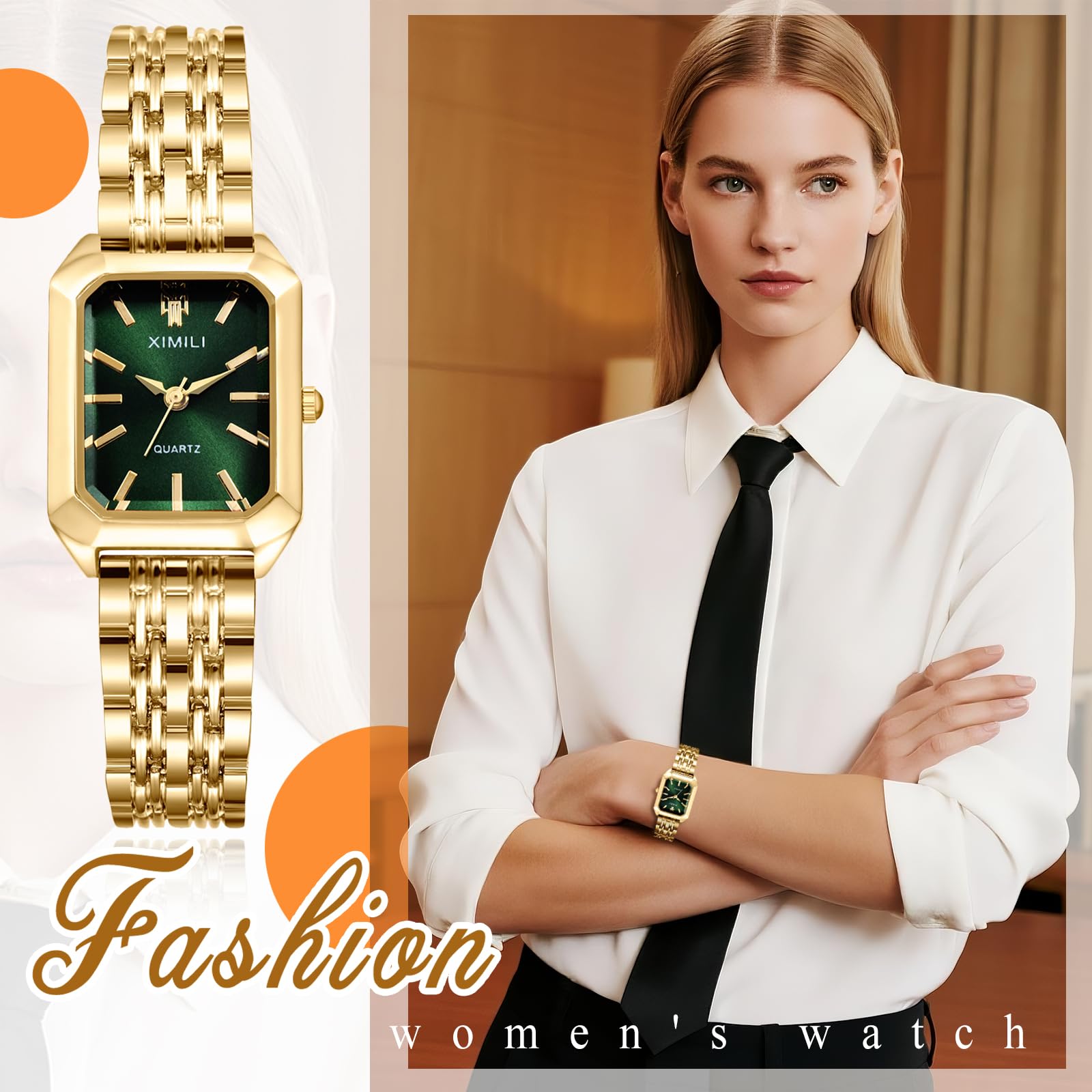 JewelryWe Orologio da Polso al Quarzo da Donna Cinturino in PU Pelle Regalo