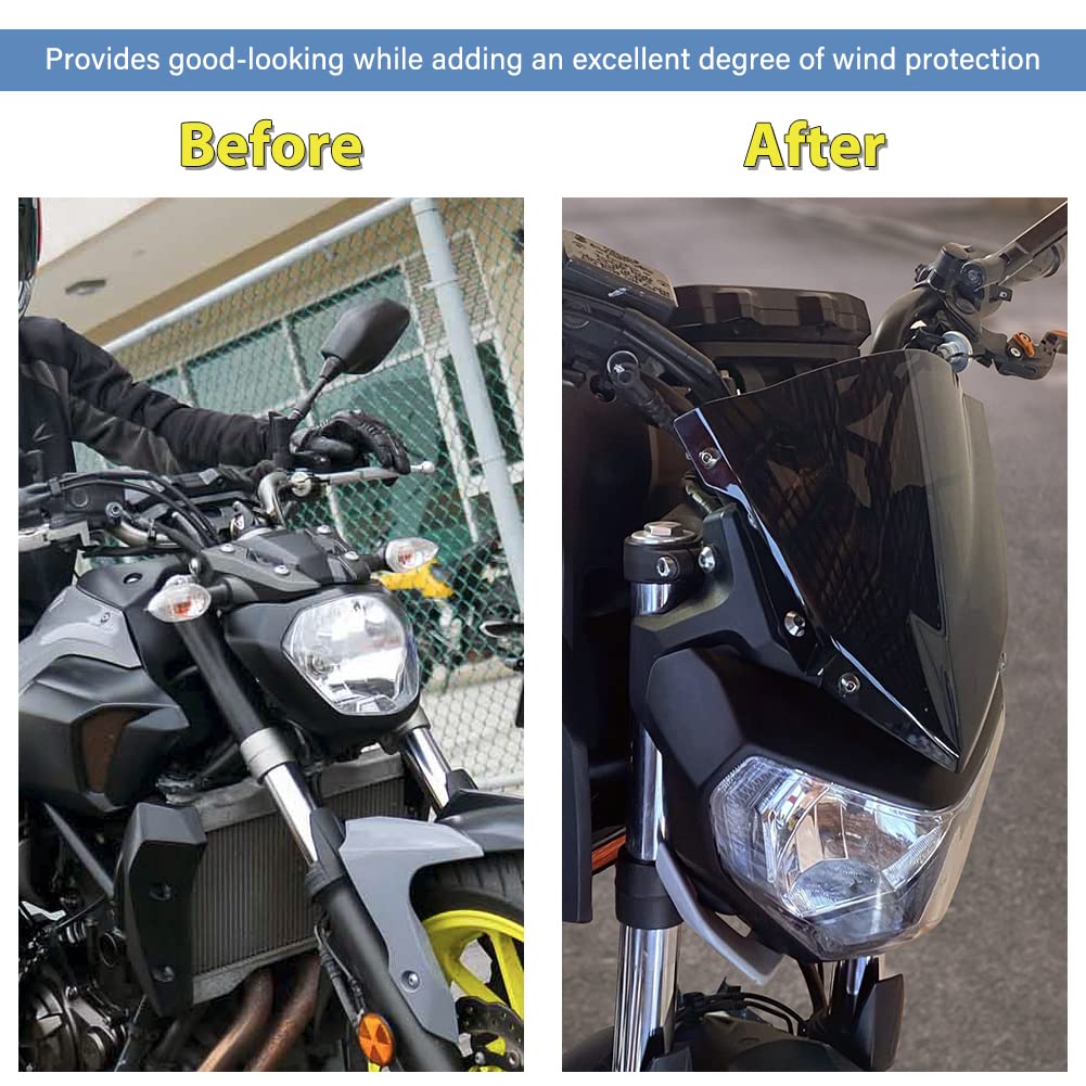 Pare-Brise MT-07/FZ-07 2018-2020 - Polycarbonate Renforcé | Protection Vent Et Débris | Style Fumée