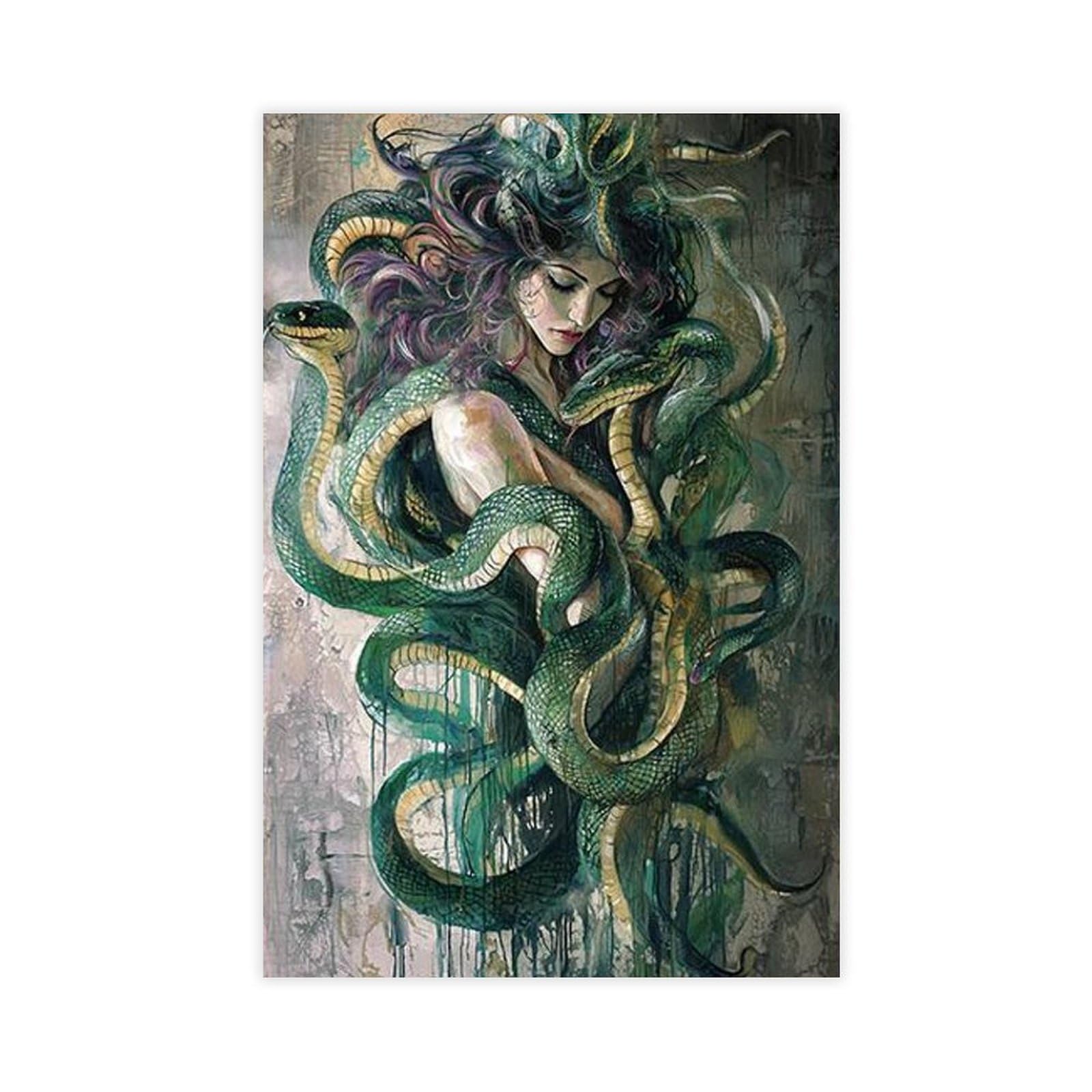 QGVBGF Medusa Greek Mythology Canvas Poster Bedroom Decor Landscape Office Room Decor Gift 12x18inch(30x45cm)
