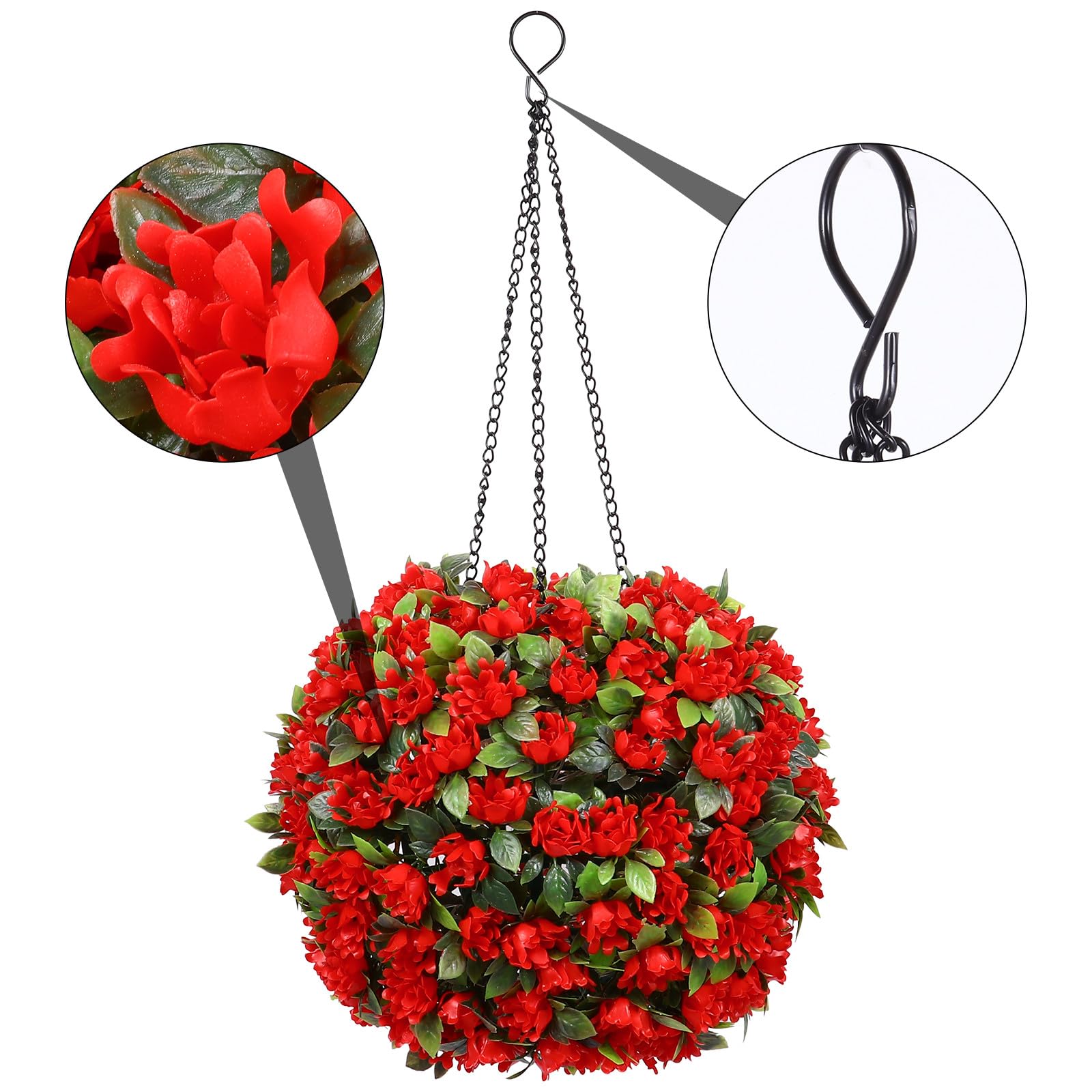 MAGICLULU Lámpara Decorativa Solar para Jardín Luz LED Roja, Diseño en Forma de Flor, Ahorro de Energía y Fabricada en Plástico para Exteriores y Fiestas