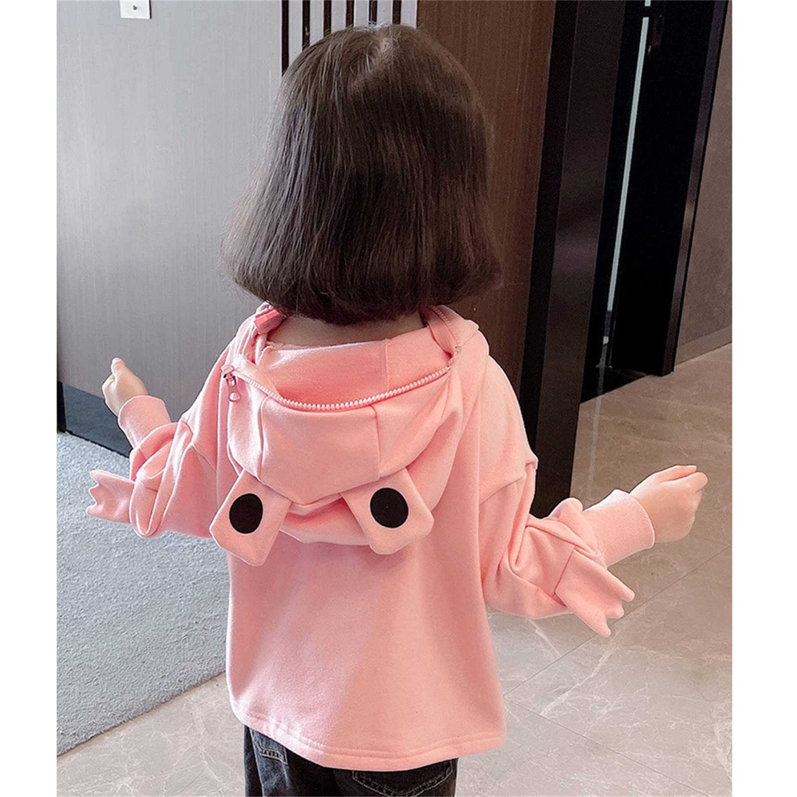 Dziecięcy sweter z kieszonką dla dzieci żaby z kapturem dla dziewczynek kreskówkowe bluzy z kapturem bluza dla chłopców z dużym zamkiem błyskawicznym maluch 3D dziewczęce topy duże dzieci