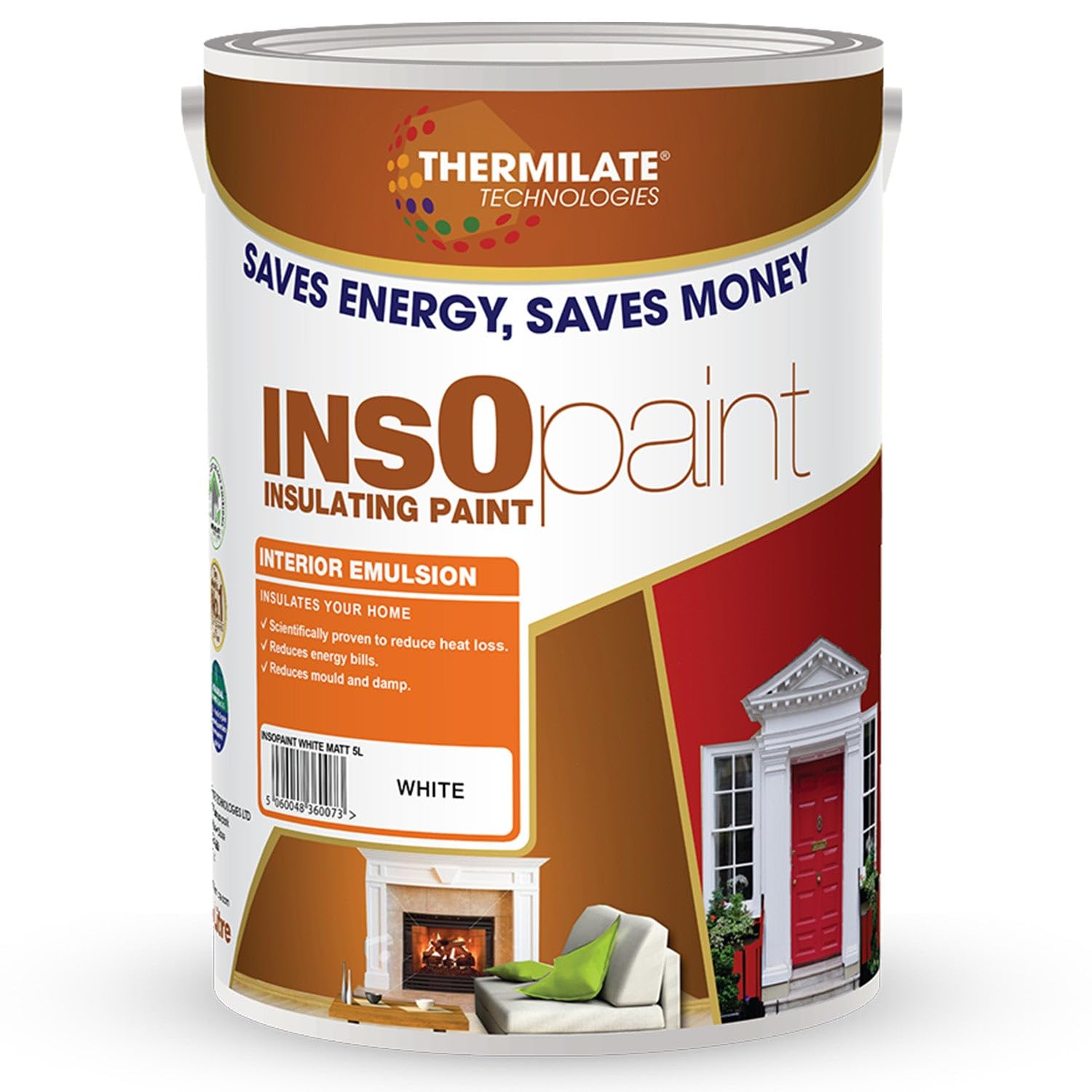 Thermilate Technologies Insopaint Interior Emulsion PaintAnti MouldInsulating & Snergy Saving For Interior Walls & CeilingsUltra White from B&Q