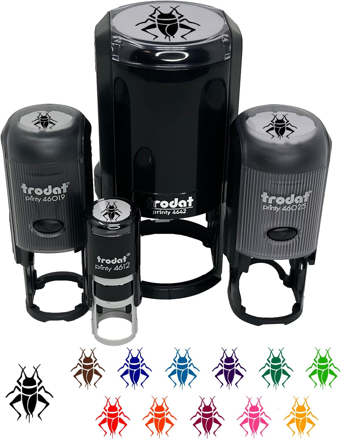 Cricket Insect Bug Self-Inking Rubber Stamp Ink Stamper for Stamping Crafting Planners - 1-1/2 Inch Large - Black Ink
