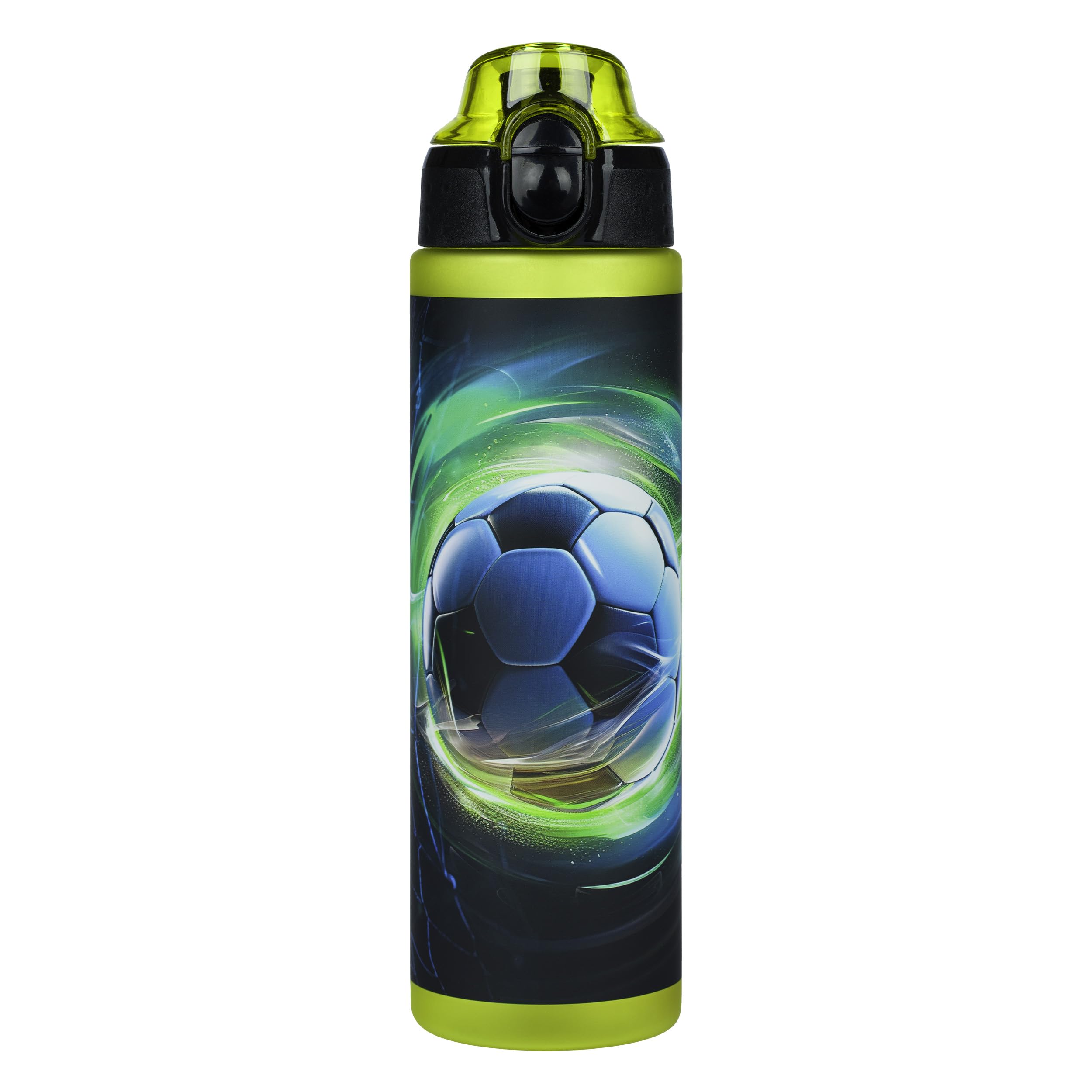 Baagl Kinder Trinkflasche, Auslaufsichere Wasserflasche 700ml, Schule und Sport Flasche für Jungen, Vielseitige und Praktische Flasche mit verschließbarem Deckel (Football Winner)