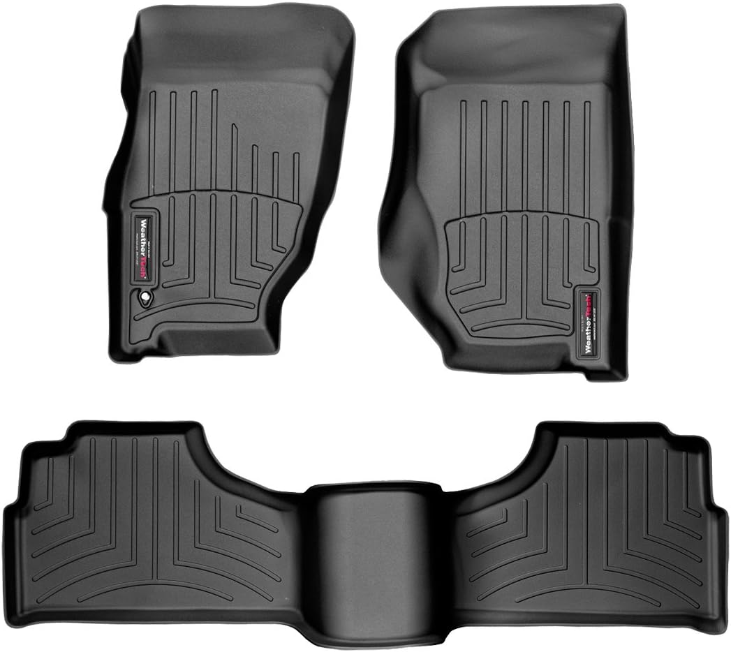 WeatherTech Custom Fit FloorLiners for Jeep Liberty - 1st & 2nd Row (44032-1-2), Black