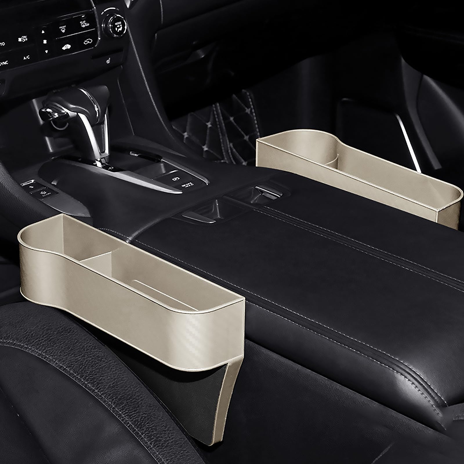 Vebetter Auto Seat Gap Organizer, 2 x Car Seat Storage Box, PU Leather Storage Box for Car Seat, Slotted Pockets for Phones, Sunglasses, Cards and Keys, D-Style Vebetter Auto Seat Gap Organizer, 2 x Car Seat Storage Box, PU Leather Storage Box for Car Seat, Slotted Pockets for Phones, Sunglasses, Cards and Keys, D-Style