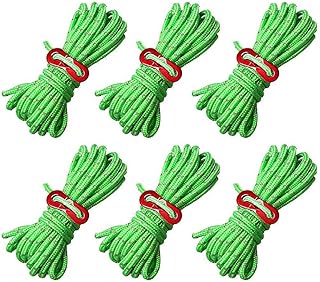 nuosen Guy Ropes, 6 Pack 4mm Tent Guy Line 13 Feet Reflective Cord Guy Line Tent Guide Rope for Awning Camping Guy Ropes, 6 Pack 4mm Tent Guy Line 13 Feet Reflective Cord Guy Line Tent Guide R