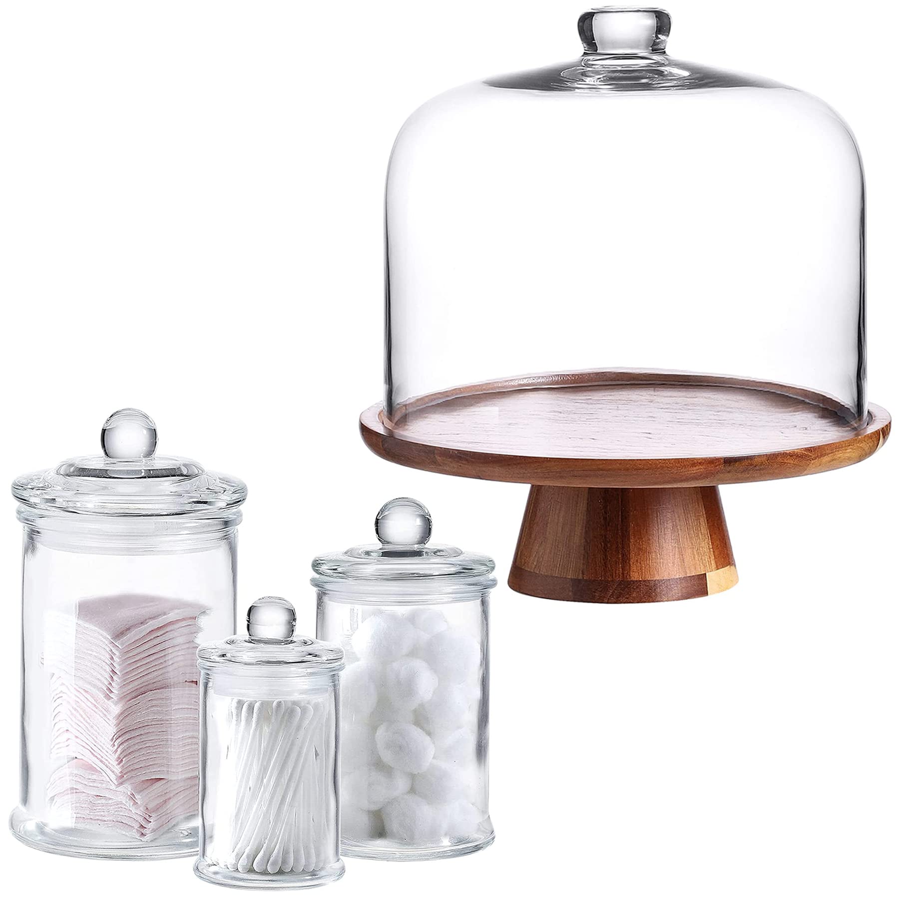 Glass Apothecary Jars with Lids Set of 3 Small Glass Jars for
