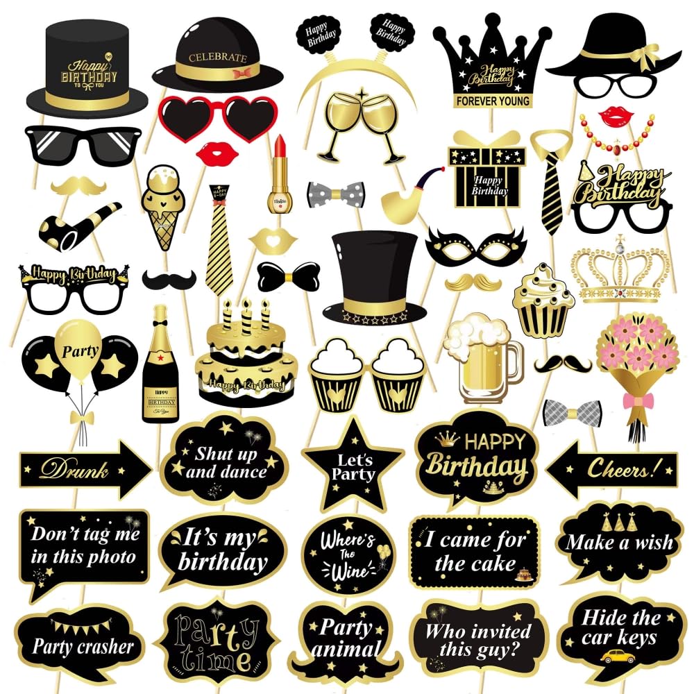 Kit Accessoires Photobooth 30 Pièces - Moustaches, Chapeaux, Lunettes Pour Fête