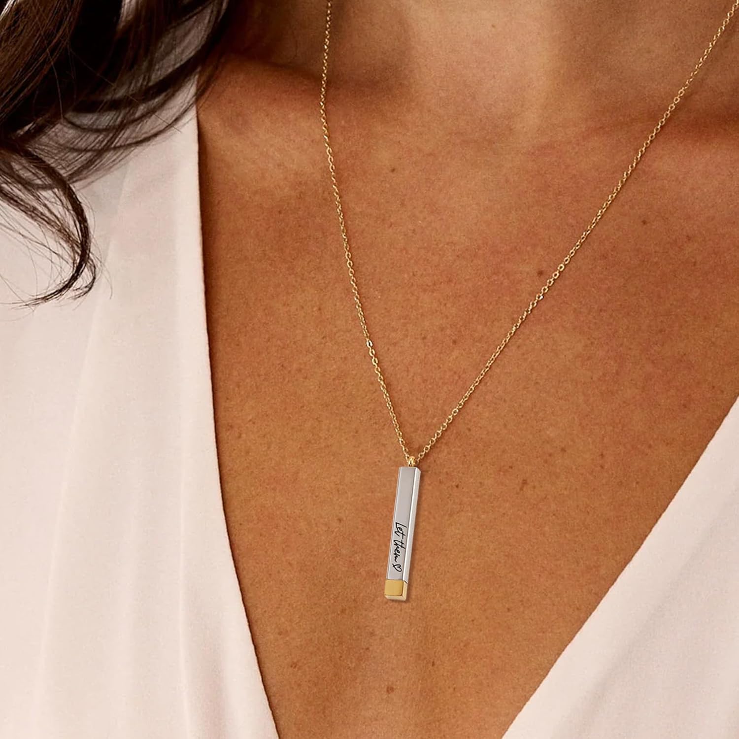 SKQIR Be Kind of a Badass Necklaces for Women with Hidden Message To Best Friends Sisters Funny Inspirational Gifts Vertical Bar Pendant Necklaces Jewelry Gag Gifts for Women - Image 4