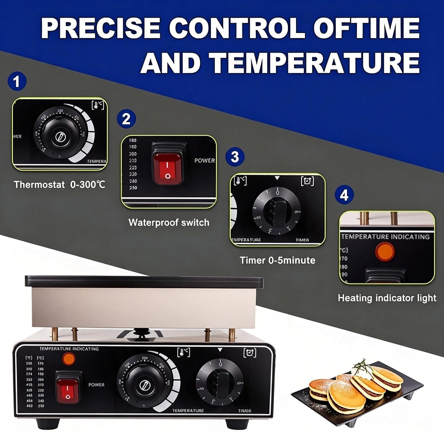 Appareil électrique à 25 Trous pour takoyaki et crêpes, 900 W