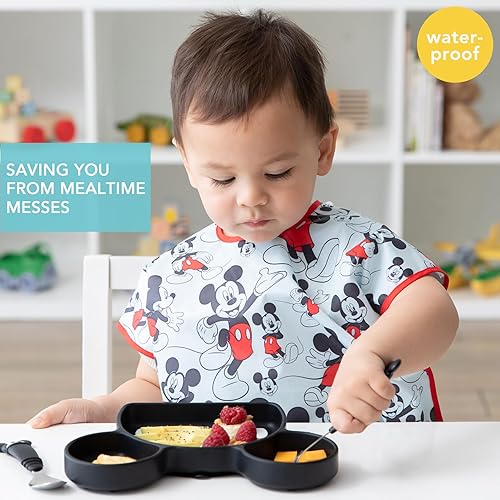 Miniatura 2 de Bumkins Junior - Babero de manga corta para niños pequeños, babero infantil, impermeable, lavable, resistente a las manchas y a los olores