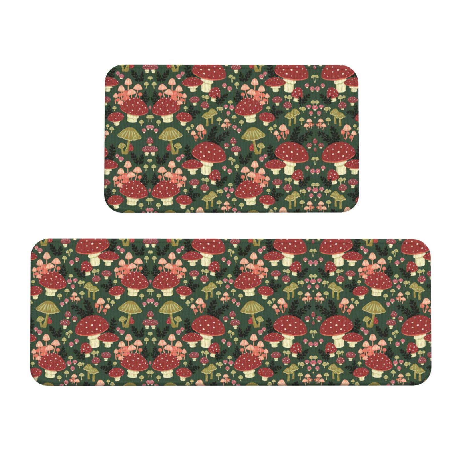 Tapis de sol de restaurant Bright Mushrooms Art antidérapants lot de 2