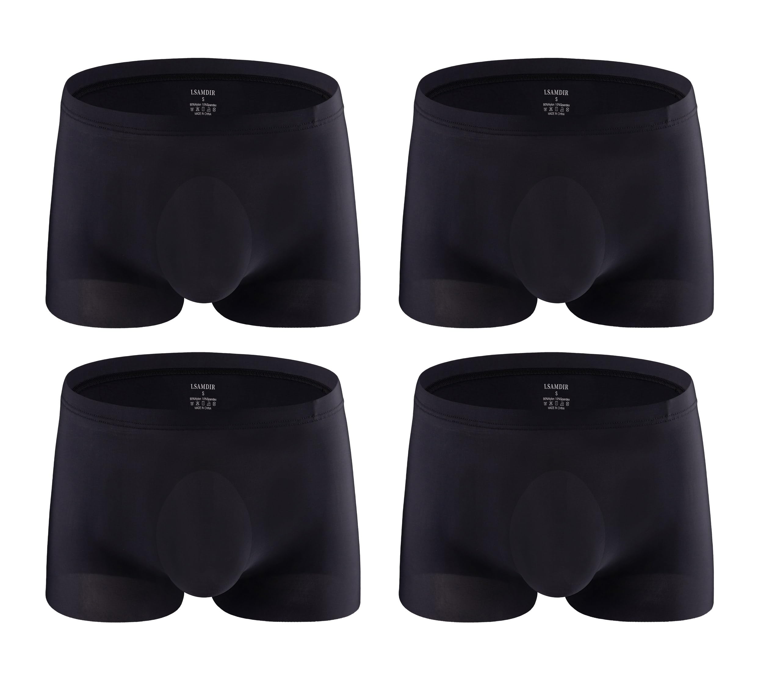 Gudan Mens Silky Underwear Sexy Seamless Boxer Briefs