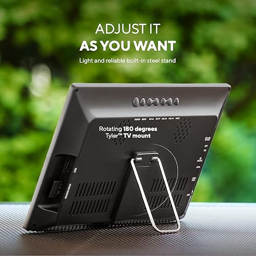 Miniatura 7 de Tyler Monitor LCD portátil de 13 pulgadas con batería con capacidad inalámbrica HD-TV, HDMI, ranura SD, USB, RCA, ACDC, radio FM, cargador de coche,