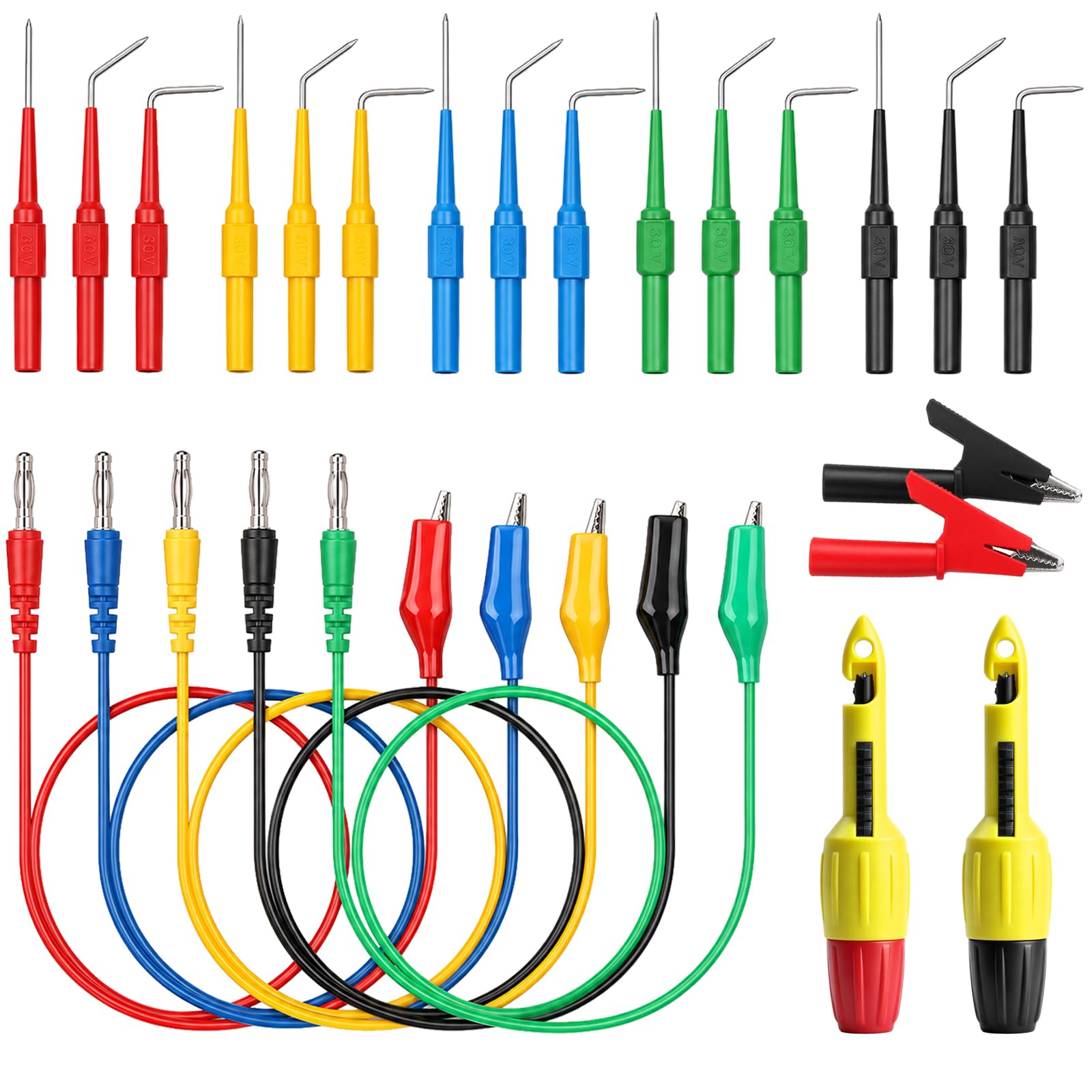 29-Piece Multimeter Test Leads Set, CAT.III 1000V / CAT.IV 600V Multimeter Probes with Alligator Clips, Piercing Probes, Needle Probe, Replaceable Probe Accessories, Soft PVC Volt Meter Lead — Amazon image 10