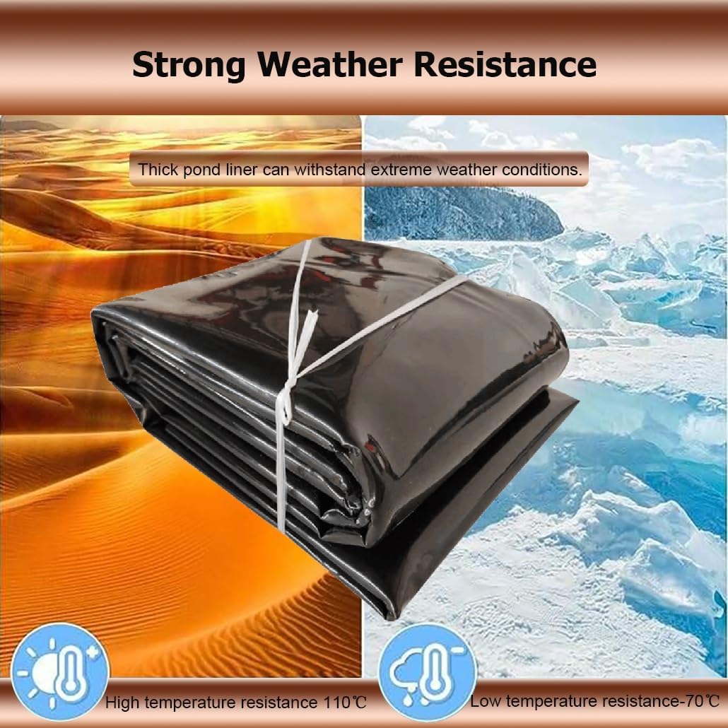 1-16 Wide 5-100 M Long HDPE Koi Fish Pond Liners for Water Garden Waterfall Fountain Outdoor Ponds Streams, Easy Cutting Puncture Resistant(1x10m)